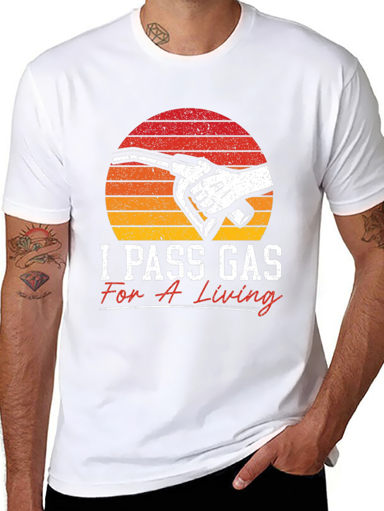 Black I Pass Gas For a Living T-Shirt view 8