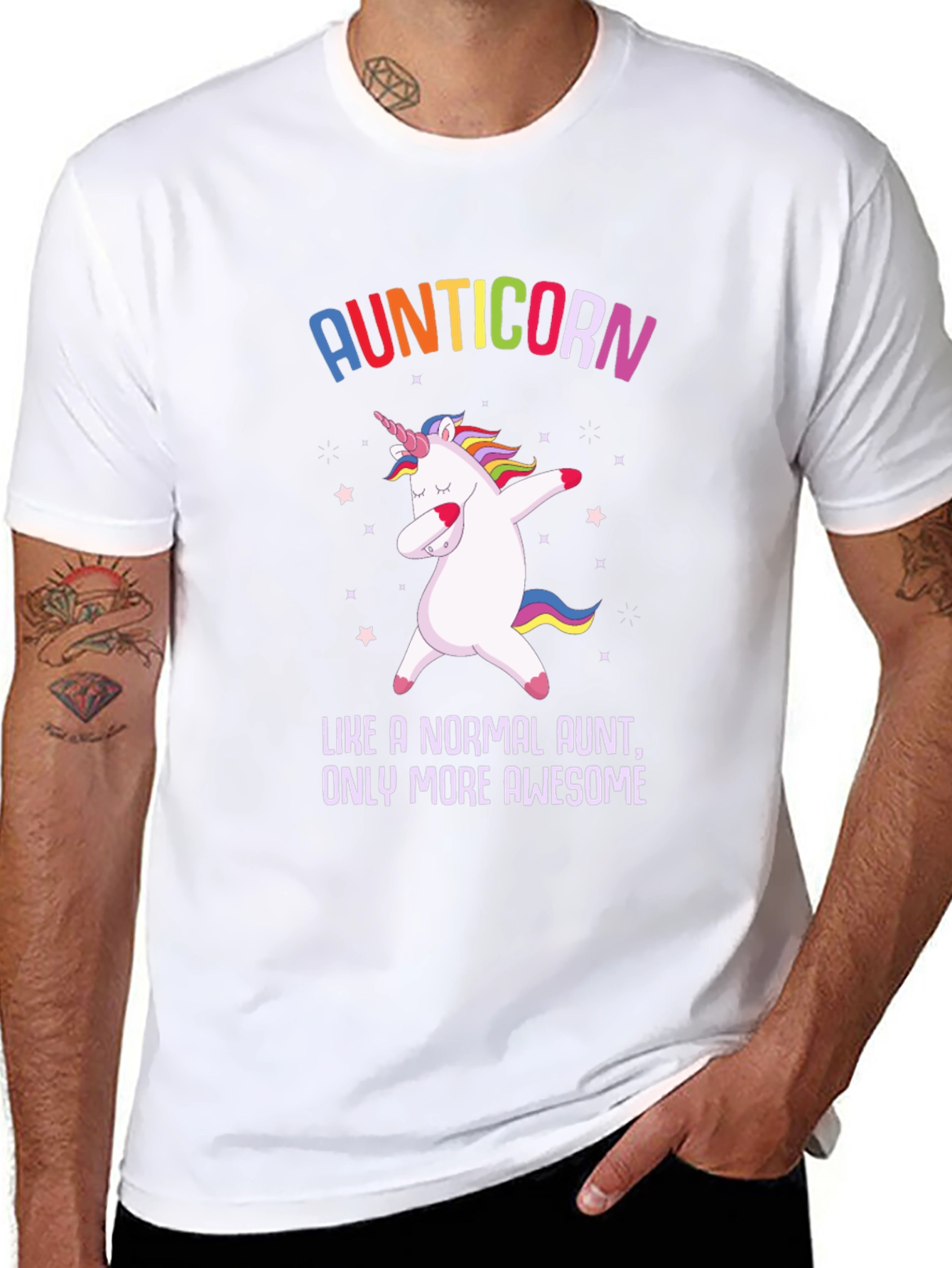 Black Aunticorn T-Shirt - Awesome Aunt Gift view 8