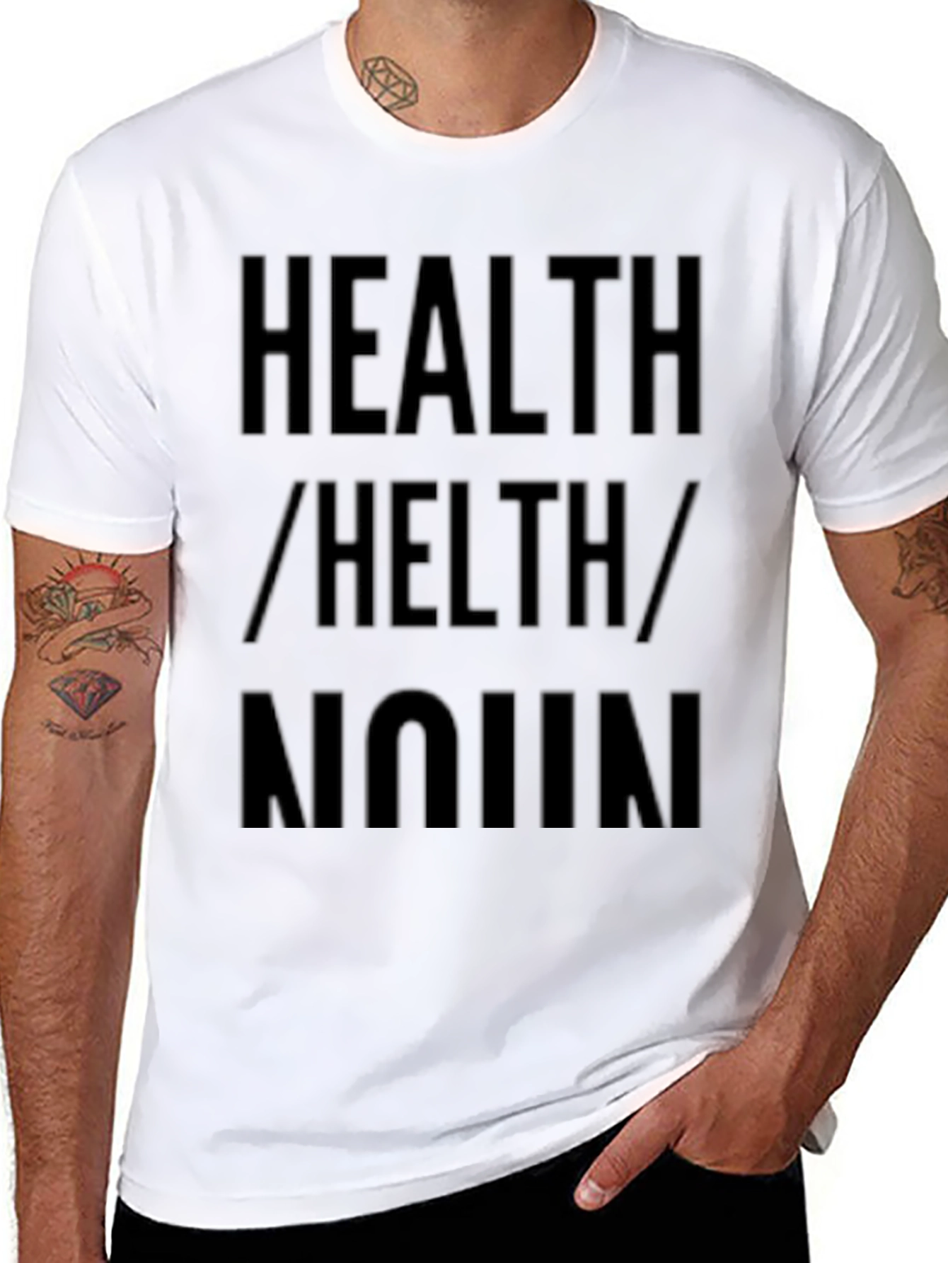 Black Health / Helth / Noun T-Shirt - Black view 8