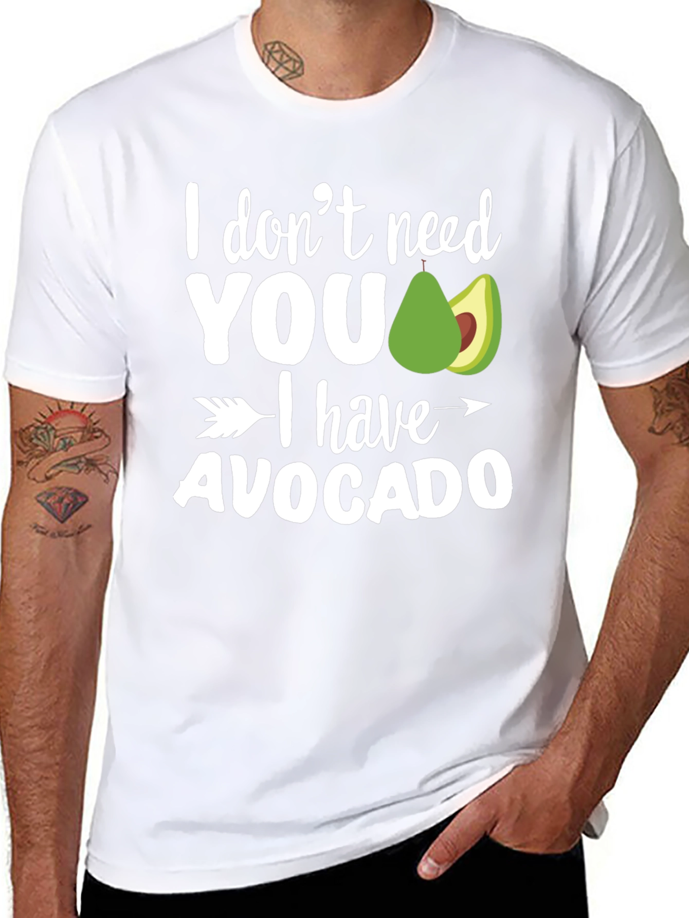 Black I Have Avocado T-Shirt - Funny Graphic Tee view 8