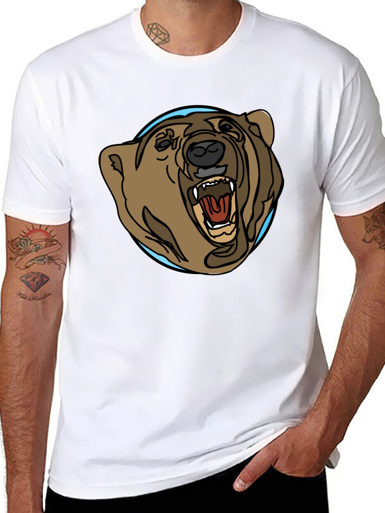 Black Bear Graphic Tee - Black Cotton Blend view 8
