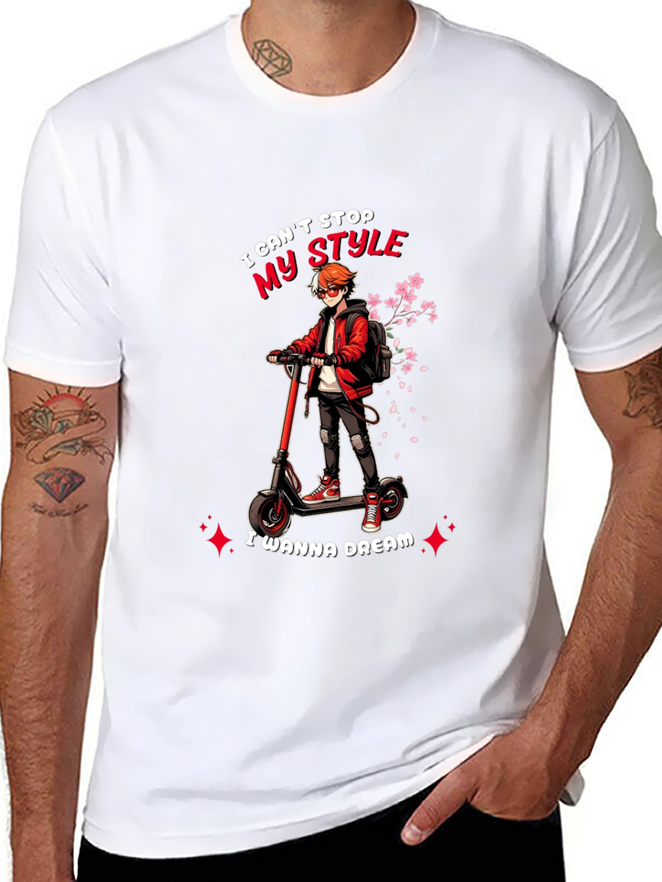 Black Stylish Anime T-Shirt - I Can't Stop My Style - Dream view 8