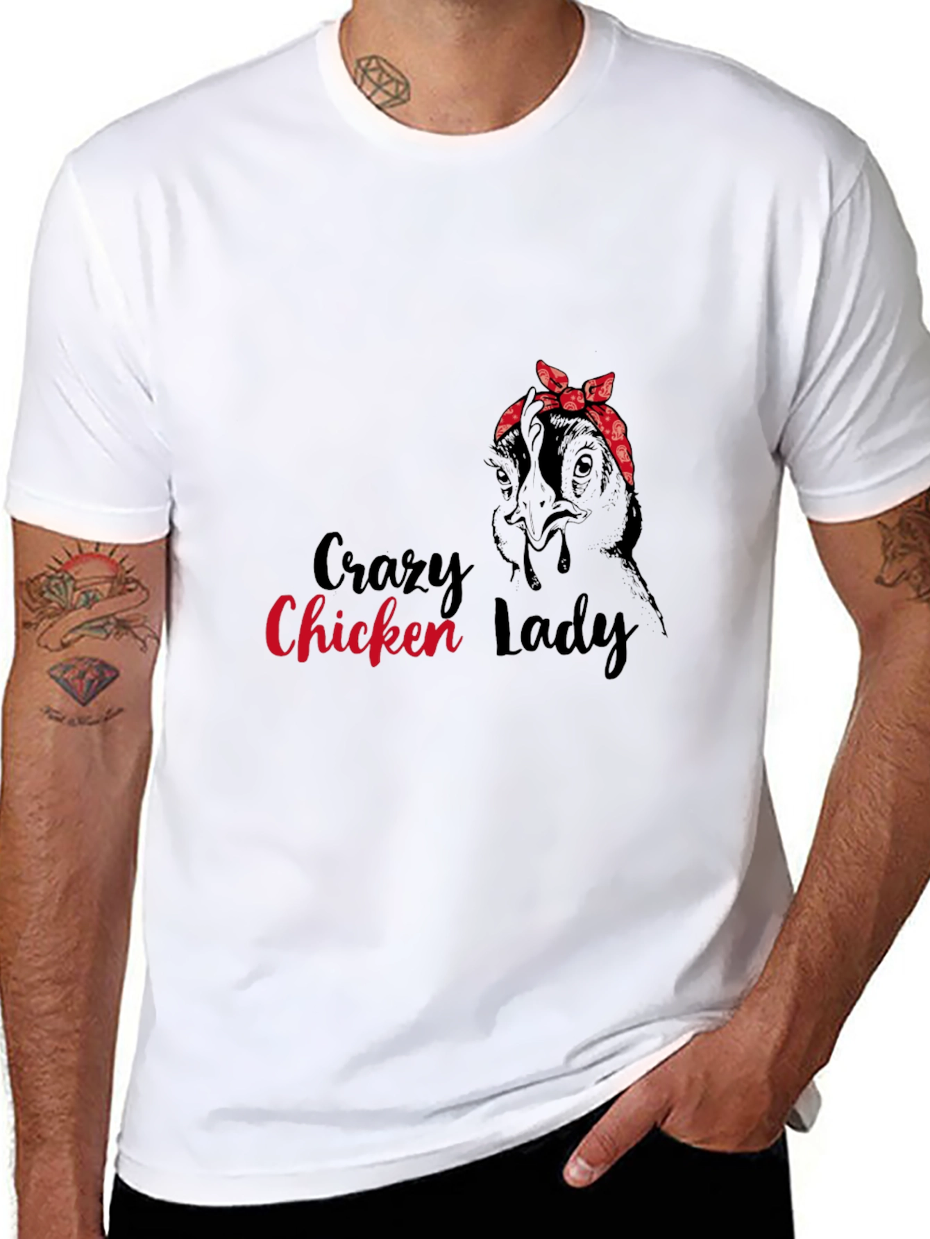 Black Crazy Chicken Lady Graphic Tee view 8