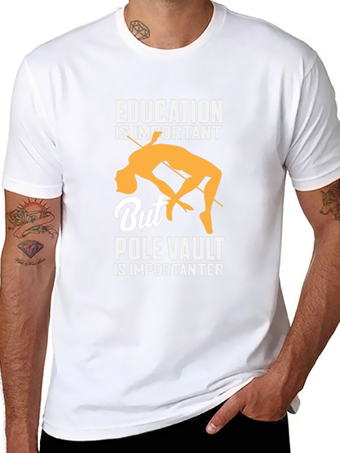 Black Education is Important, But Pole Vault is Importanter T-Shirt view 8