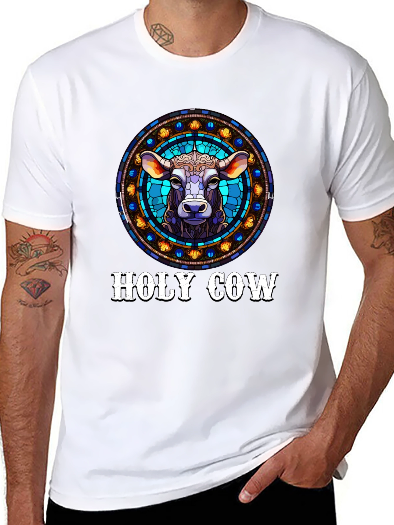 Black Holy Cow Graphic Tee - Black view 8