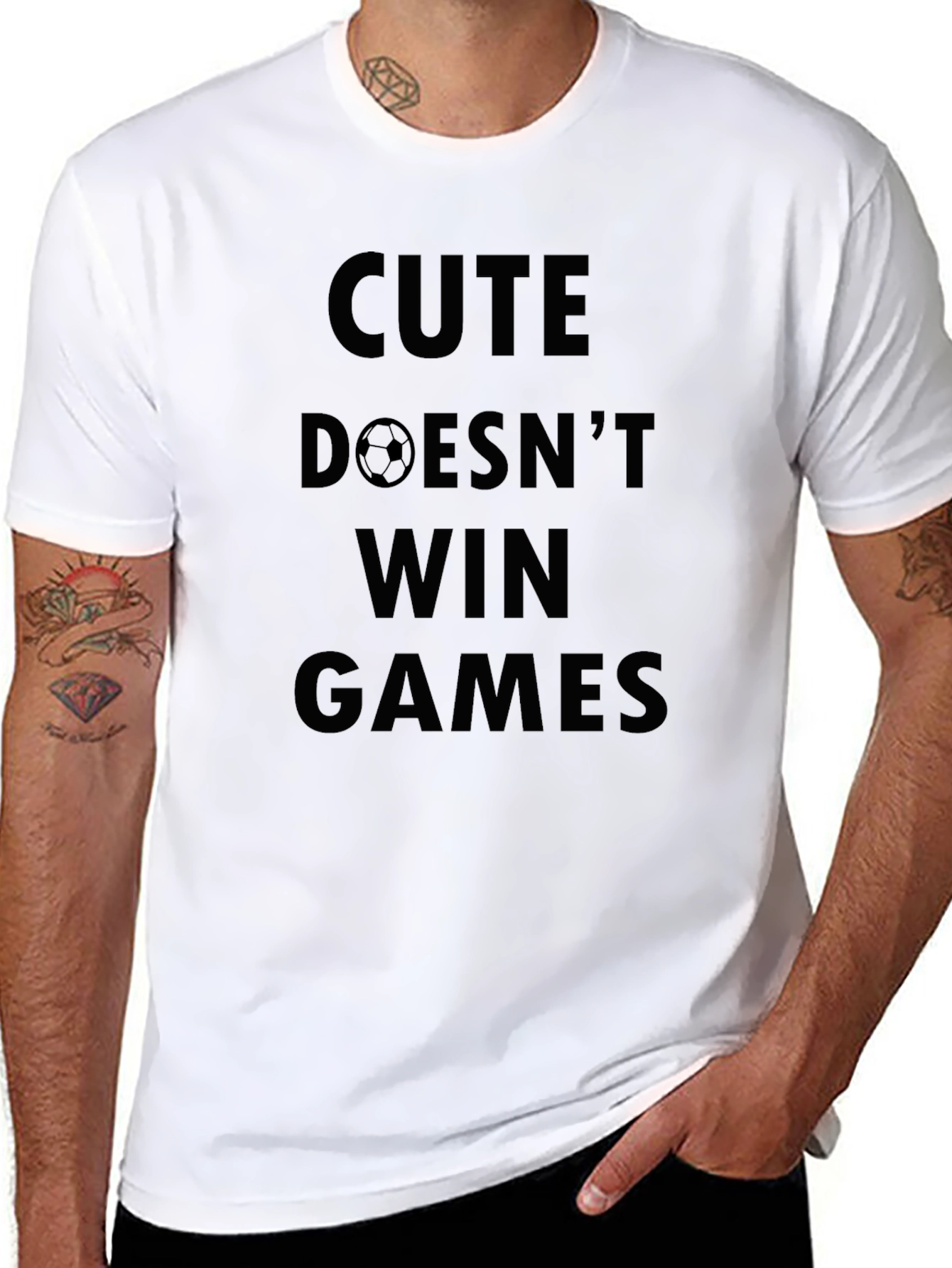 Black Cute Doesn't Win Games Black T-Shirt view 8