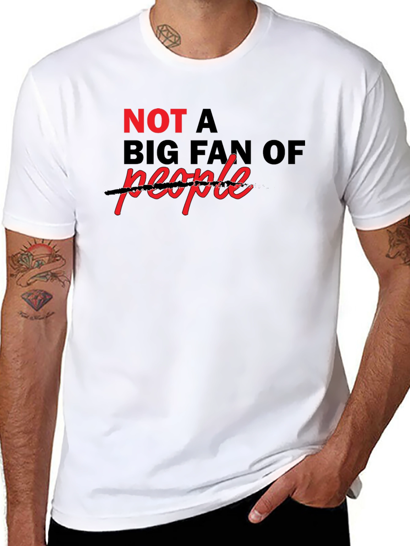 Black Sarcastic "Not a Big Fan Of" T-Shirt view 8
