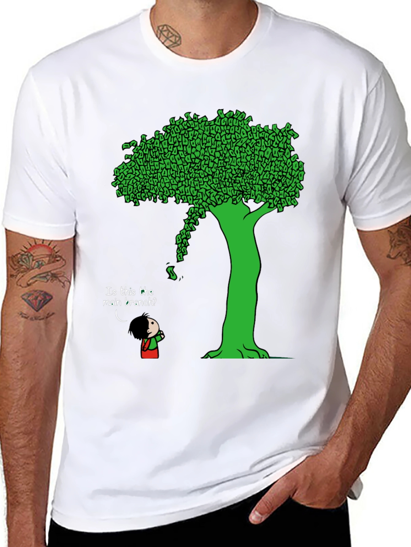 Black Funny Money Tree T-Shirt - Unique Graphic Tee view 8