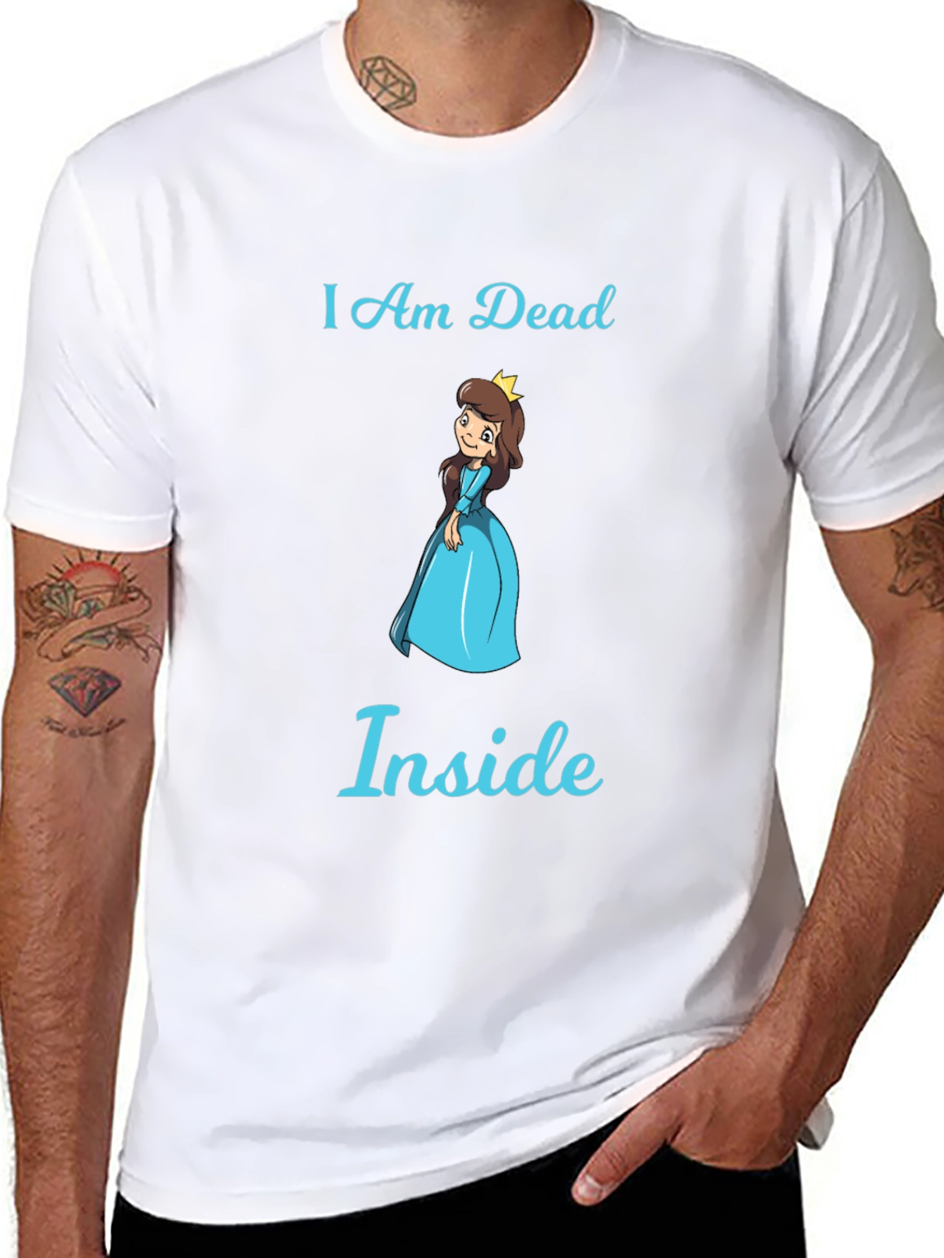 Black I Am Dead Inside T-Shirt - Funny Princess Graphic Tee view 8