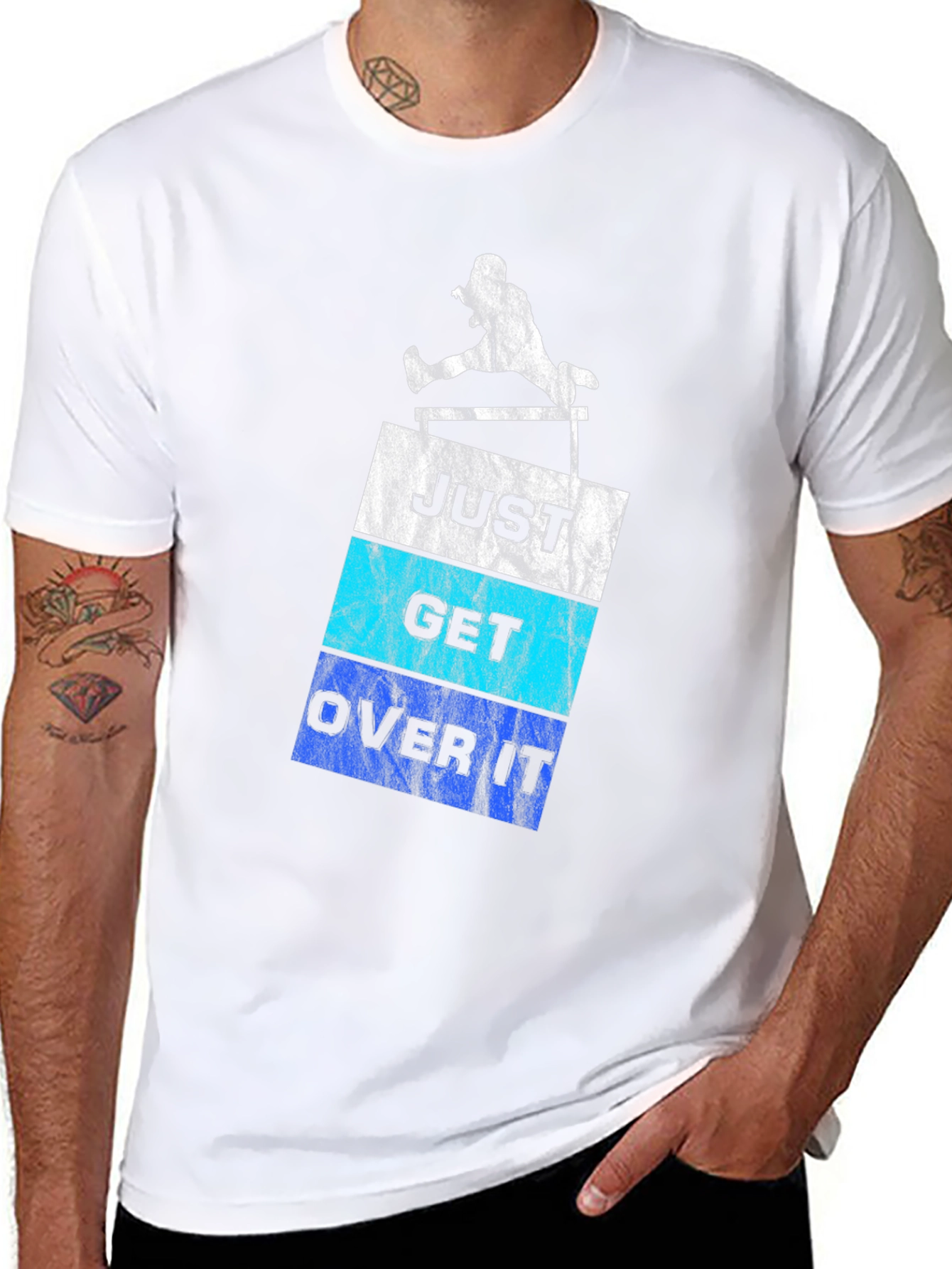 Black Just Get Over It Graphic Tee view 8