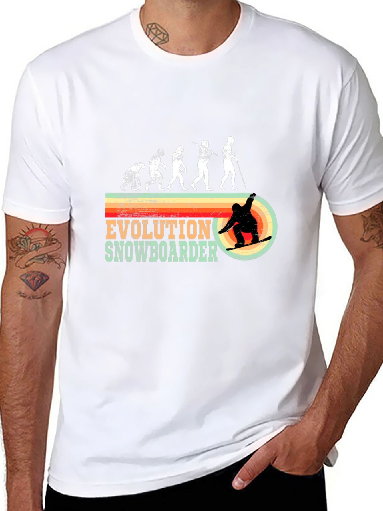 Black Evolution Snowboarder Graphic Tee view 8