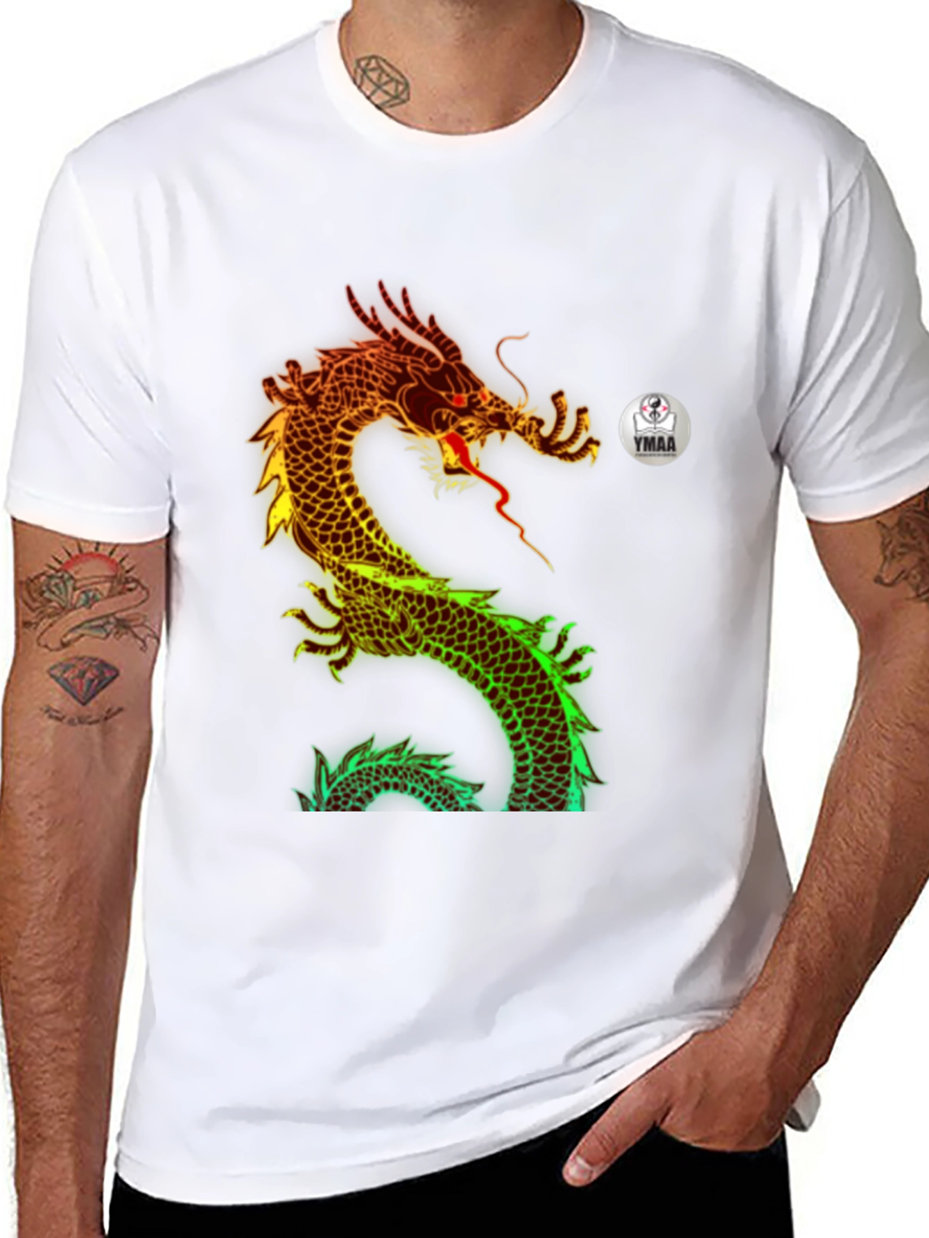 Black Fiery Dragon Graphic Tee - Bold Streetwear view 8