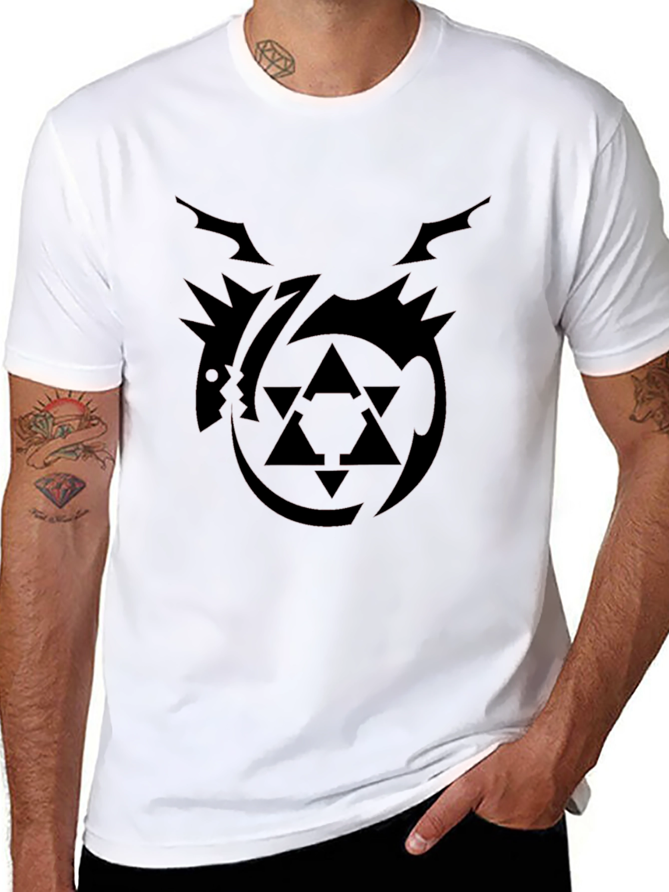 Black Alchemy Symbol Black T-Shirt view 8