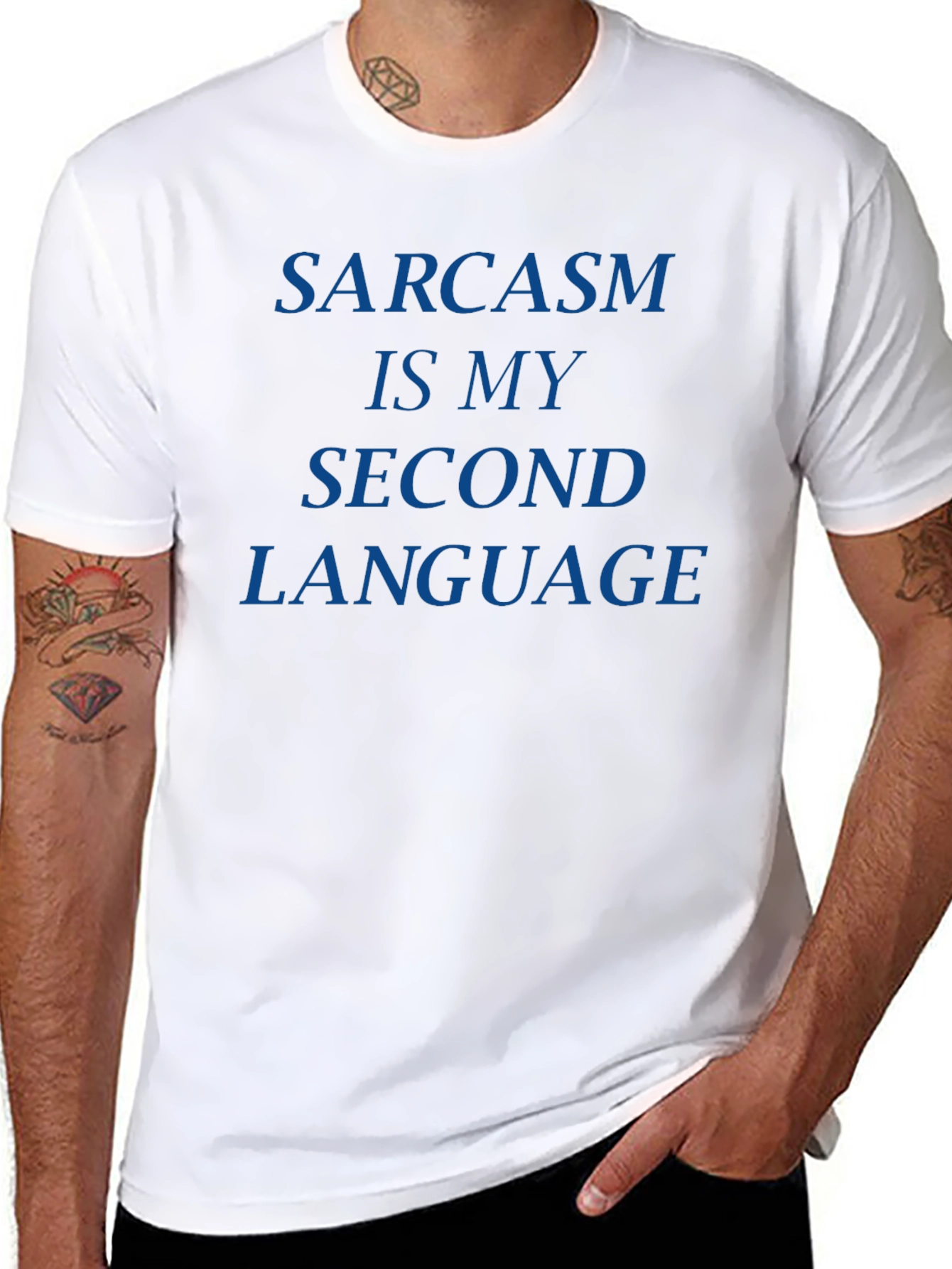 Black Sarcasm is My Second Language T-Shirt - Black view 8