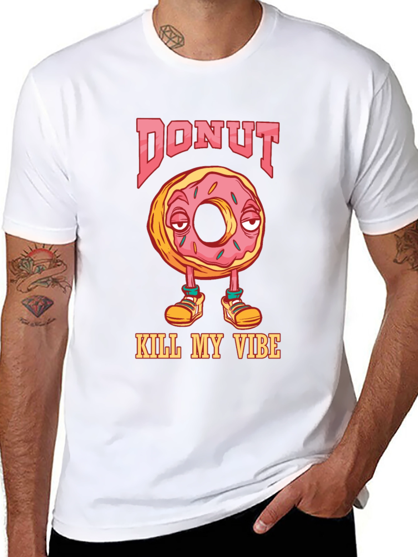 Black Donut Kill My Vibe Graphic T-Shirt view 8