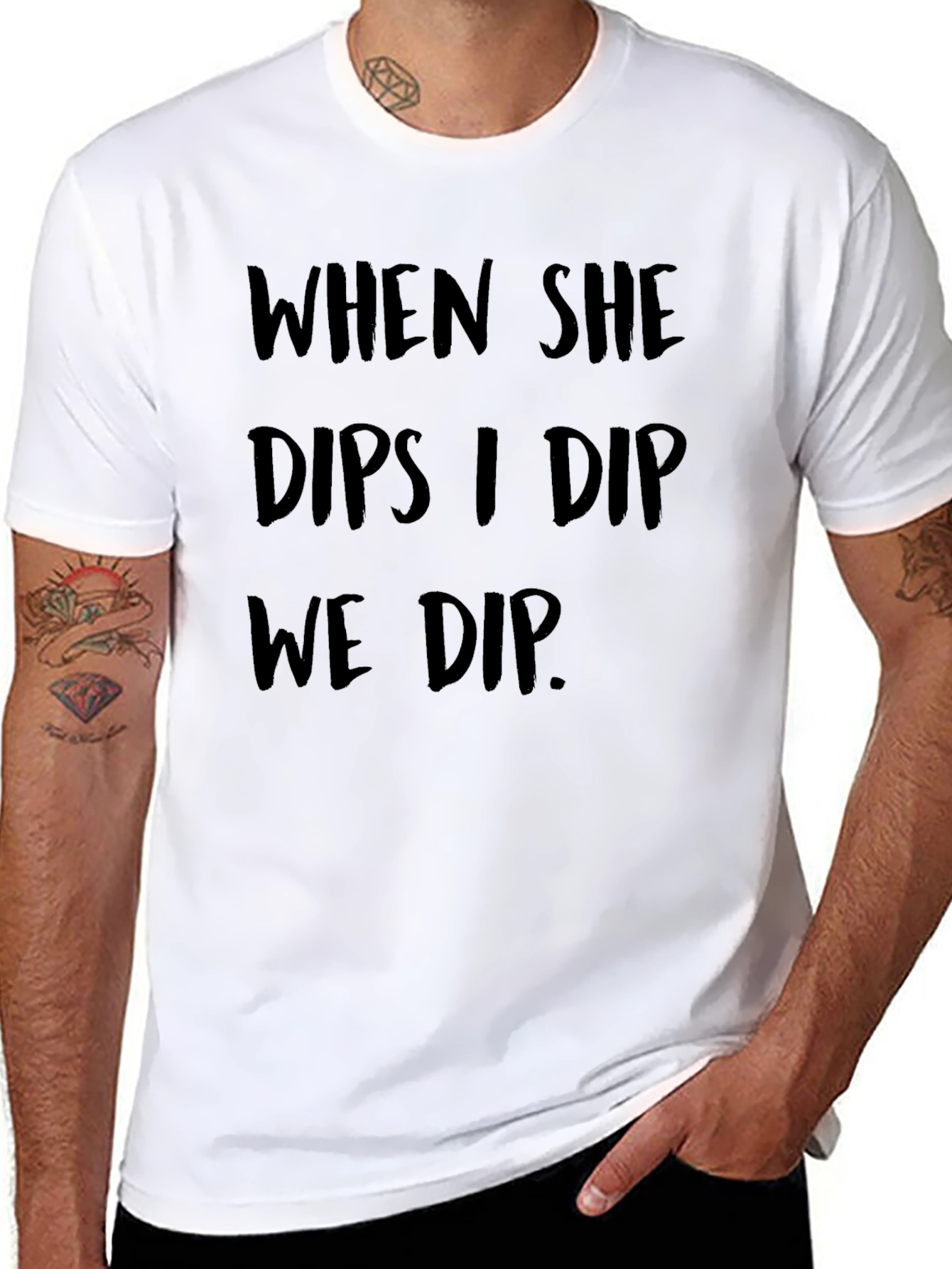 Black When She Dips I Dip Graphic Tee view 8