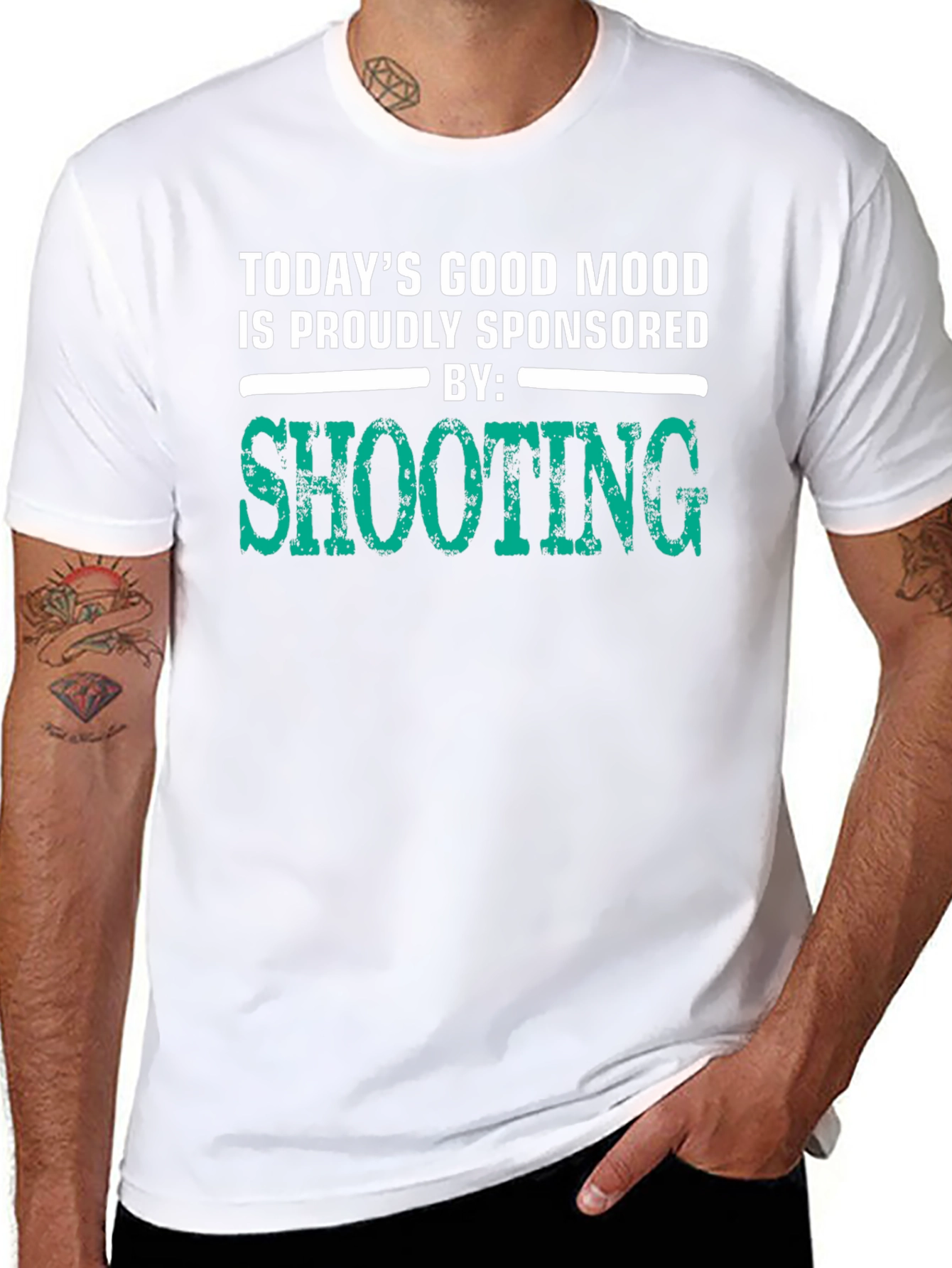 Black Shooting Sponsored T-Shirt - Good Mood Tee view 8
