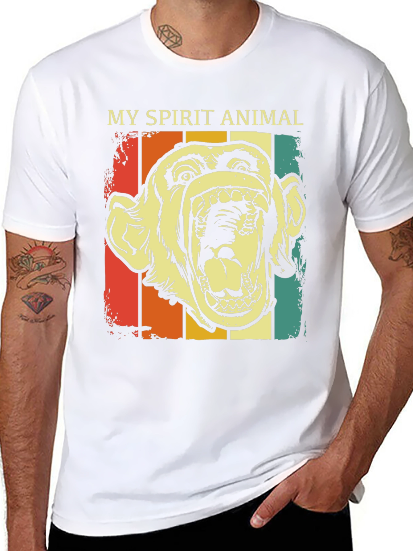 My Spirit Animal Retro Monkey Graphic T-Shirt - 8