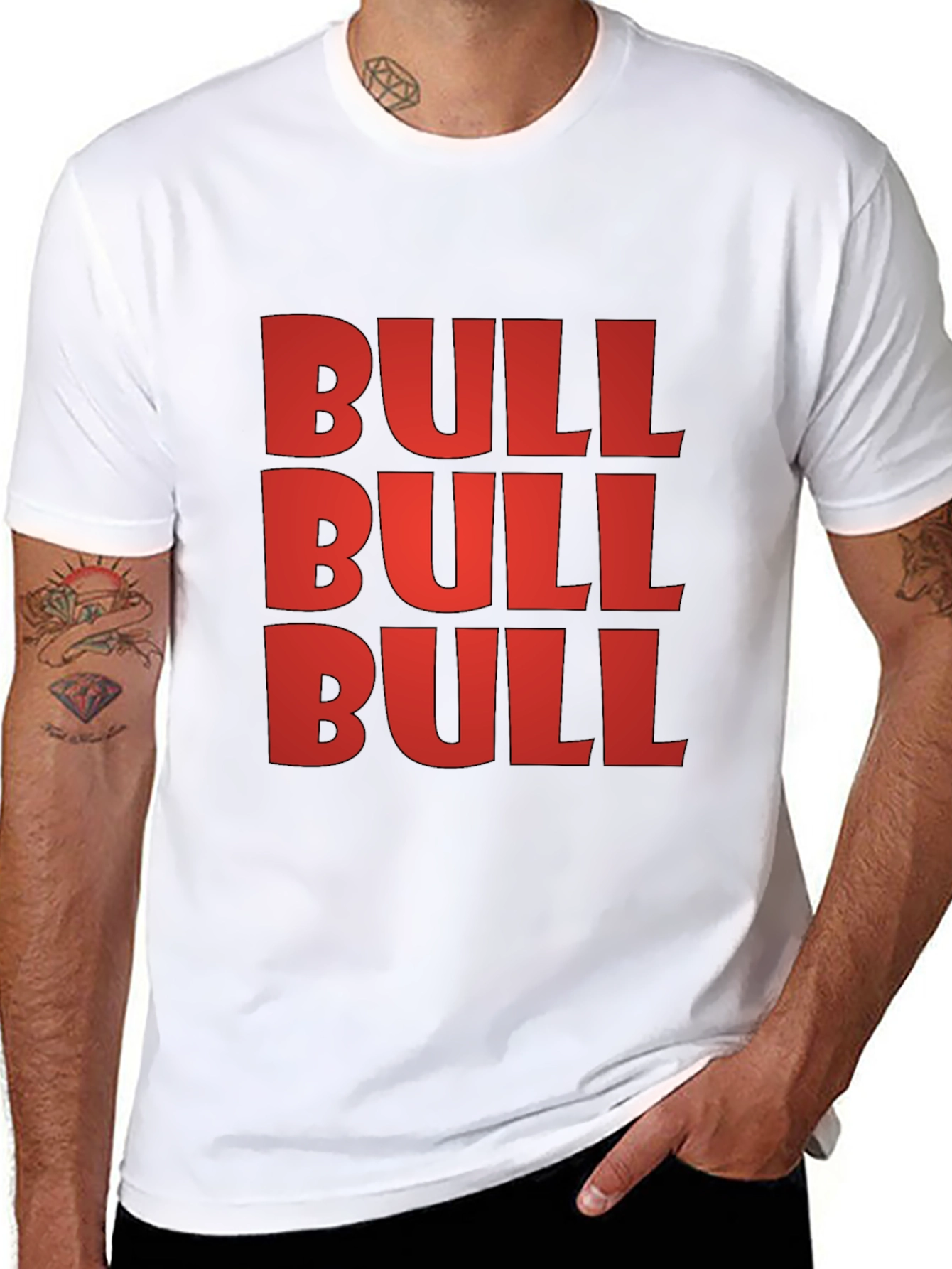 Black Bold BULL Graphic Tee - Statement T-Shirt view 8