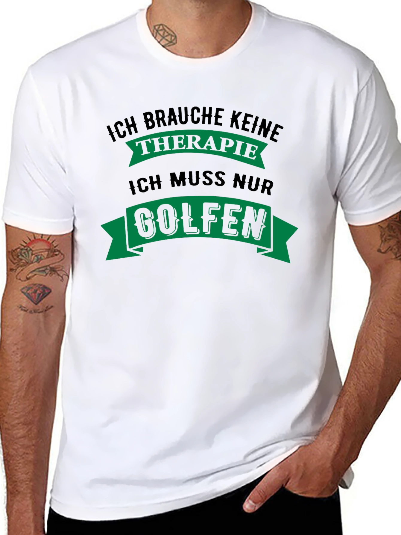 Black Golf Therapy T-Shirt - Fun Golfer Tee view 8