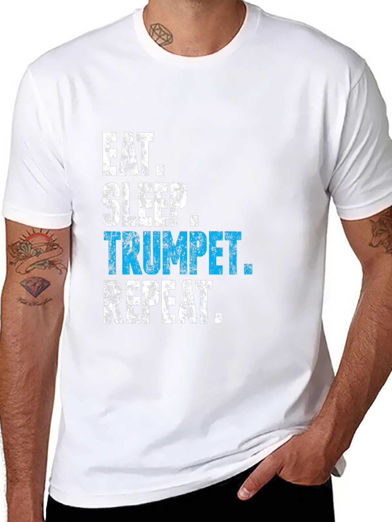 Black Eat Sleep Trumpet Repeat T-Shirt view 8