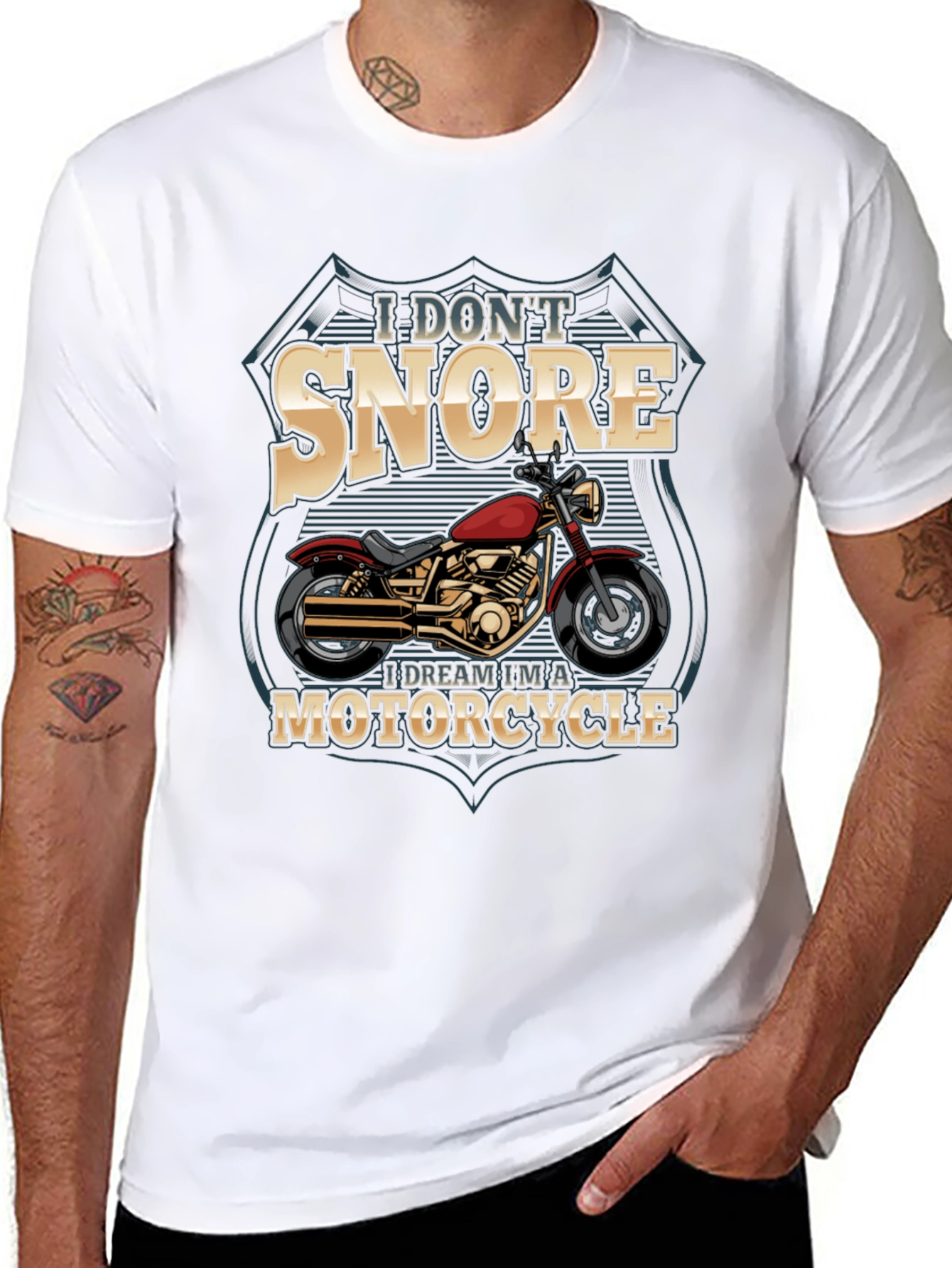 Black Motorcycle Dream T-Shirt - I Don't Snore view 8