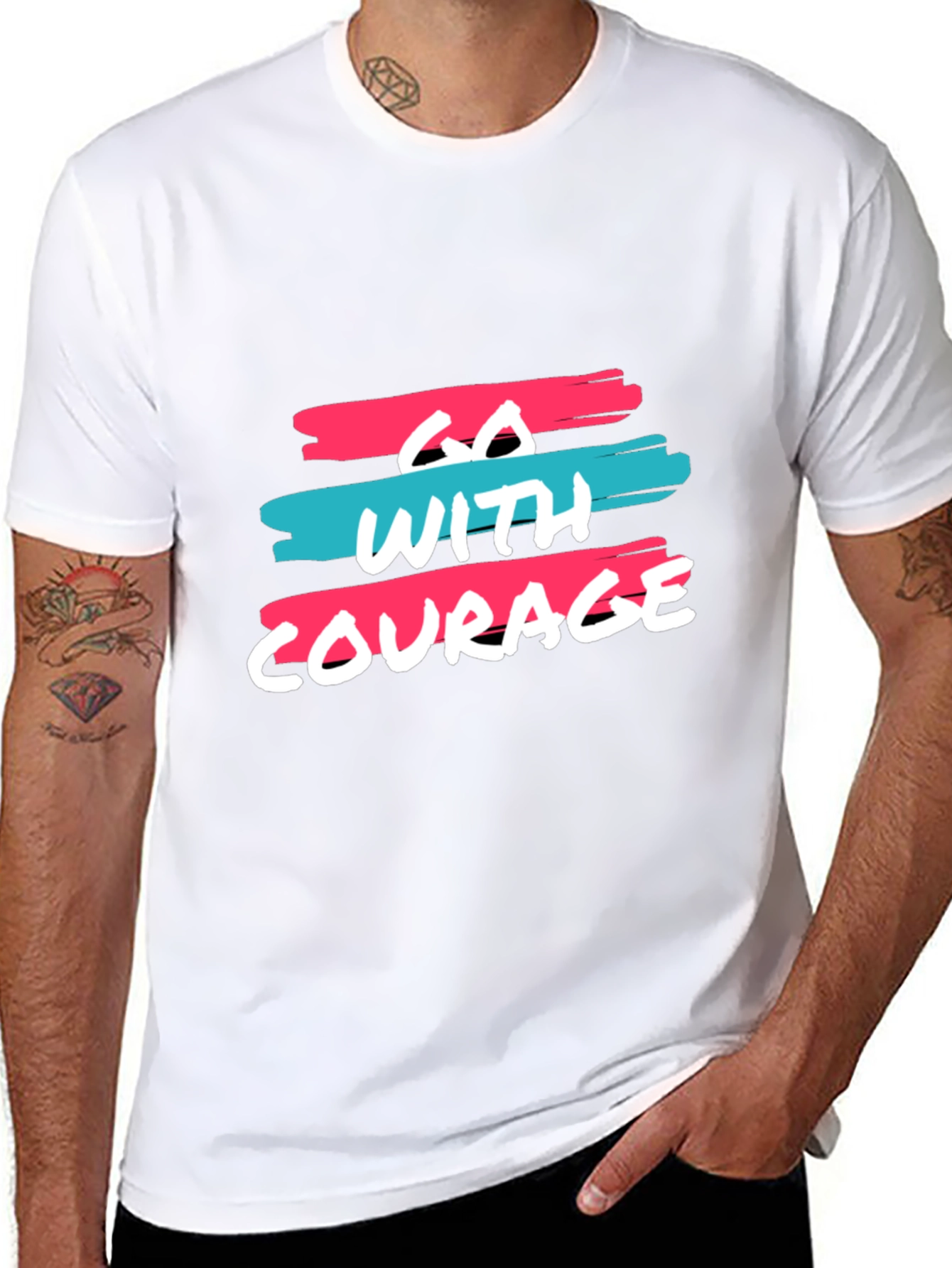 Black Go With Courage Black Graphic Tee view 8
