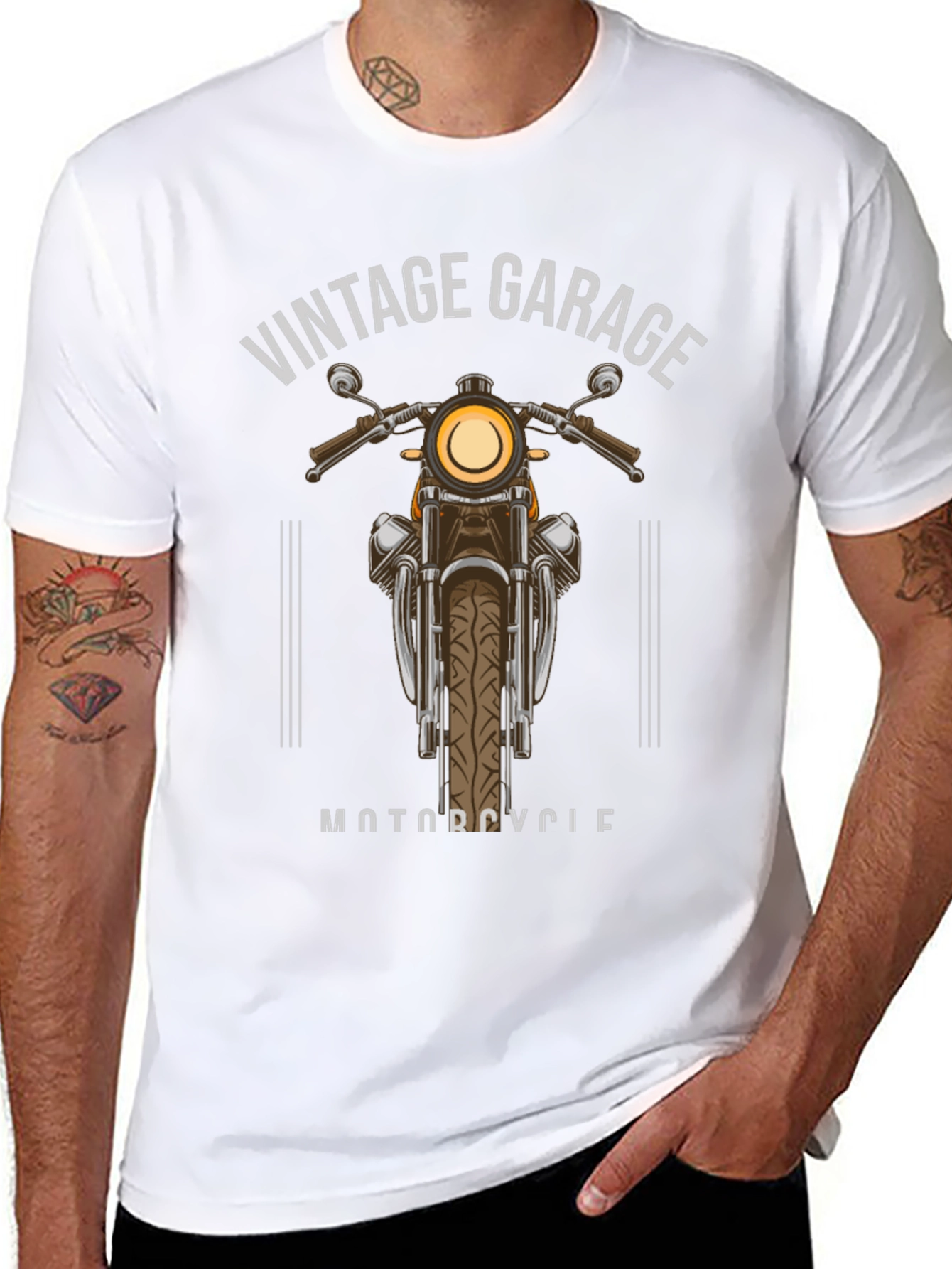 Black Vintage Garage Motorcycle T-Shirt view 8