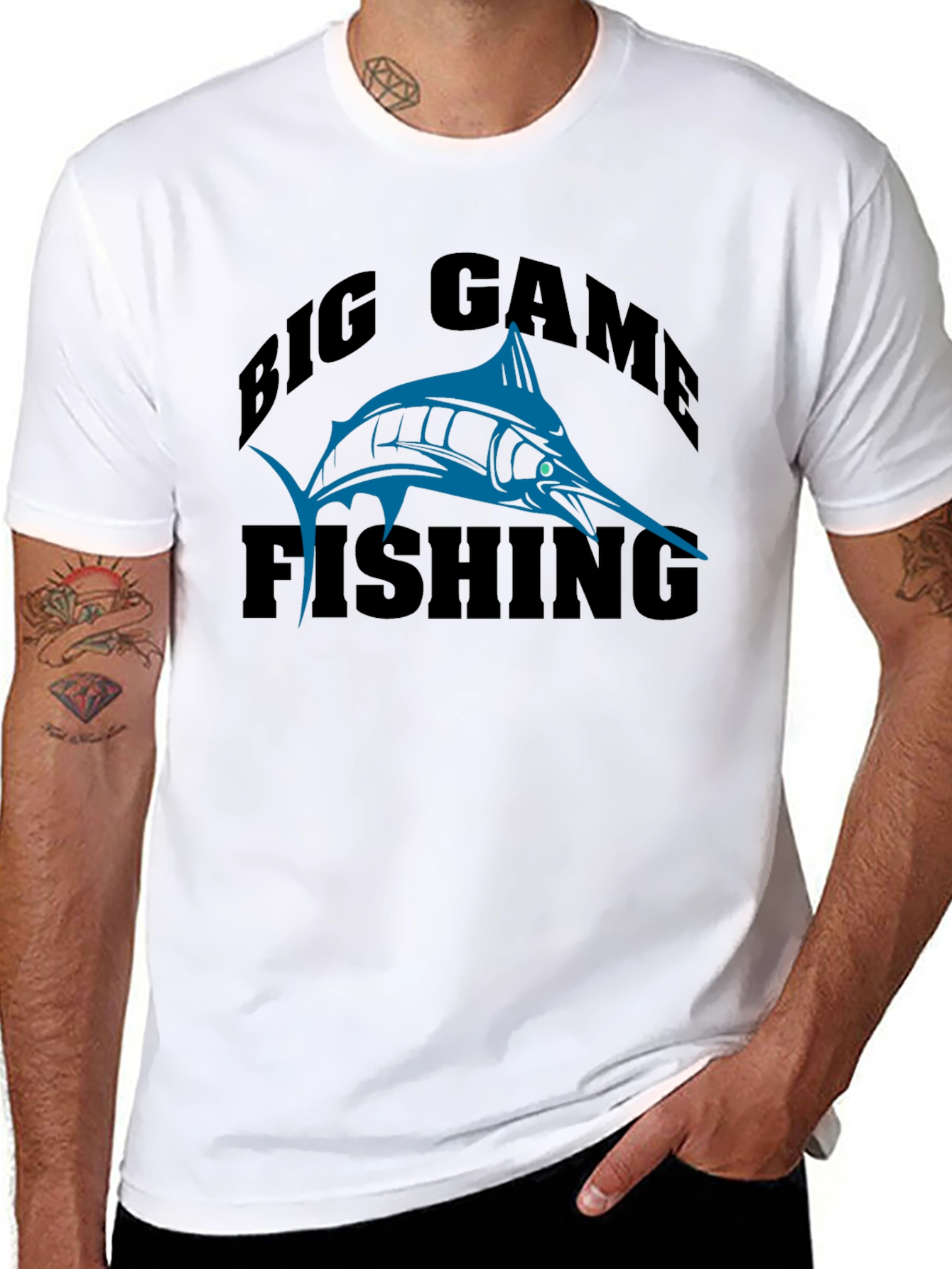 Big Game Fishing T-Shirt - Black - 8