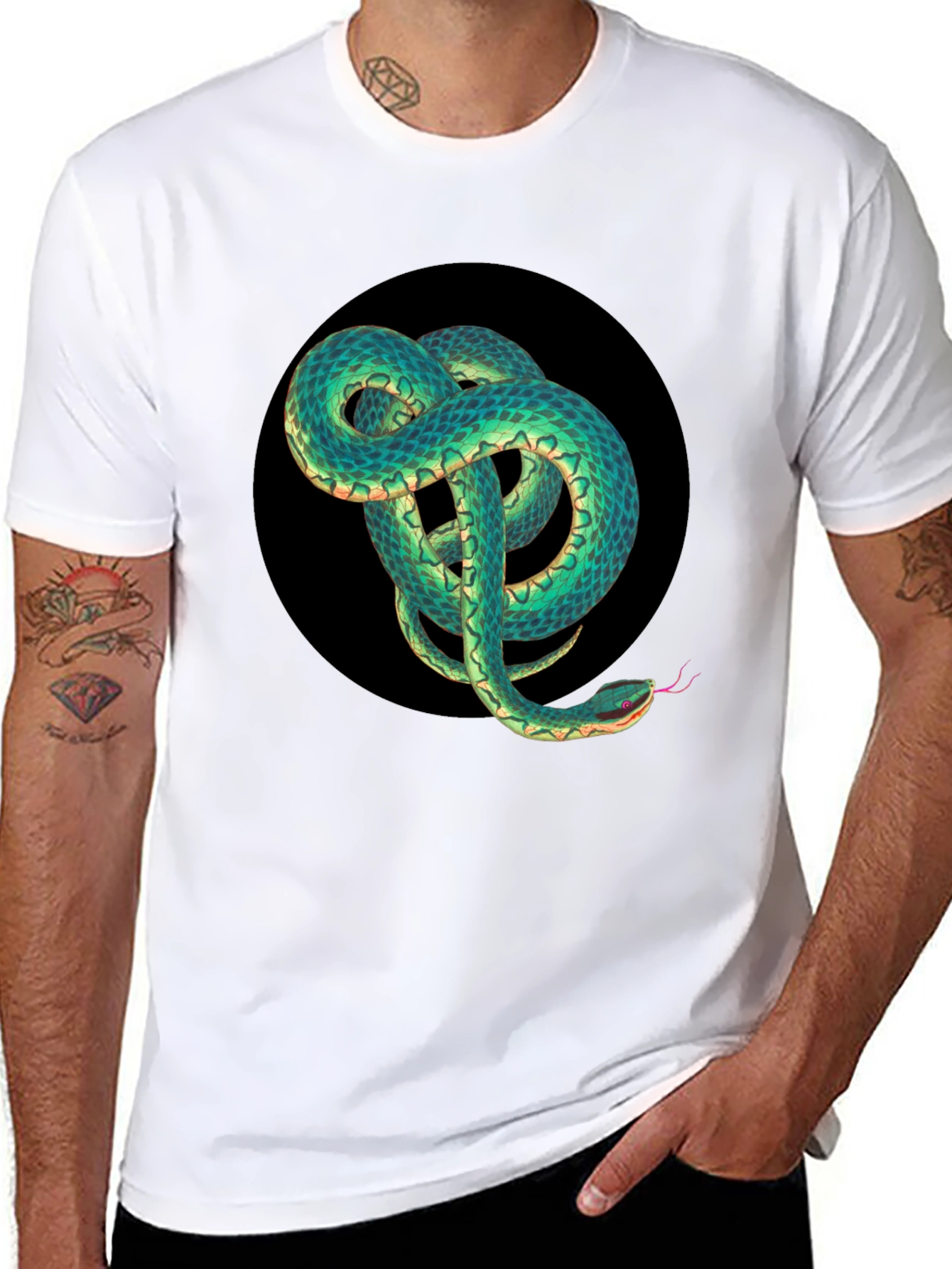 Black Snake Graphic Black T-Shirt view 8