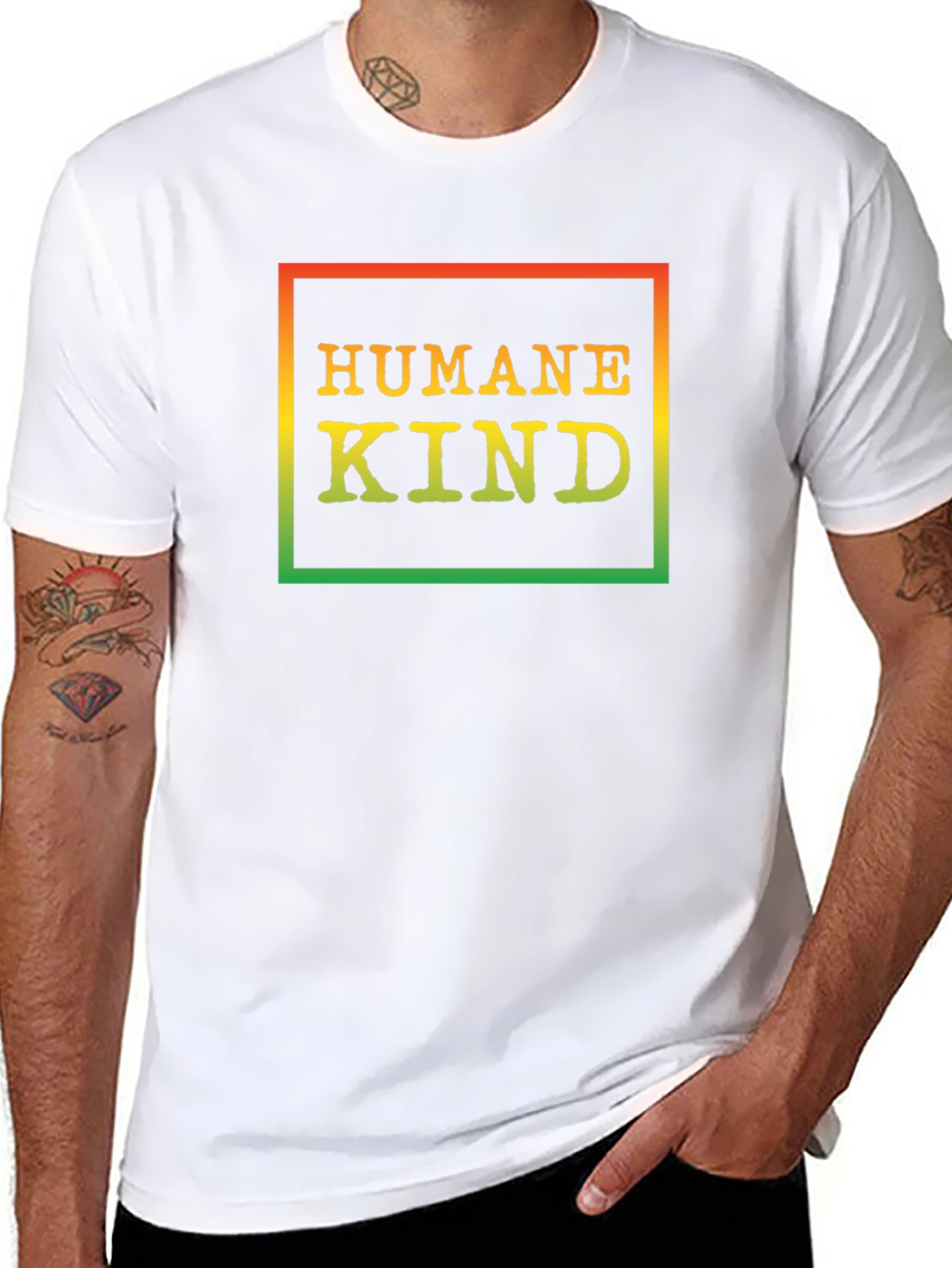 Black Humane Kind Graphic T-Shirt - Black view 8
