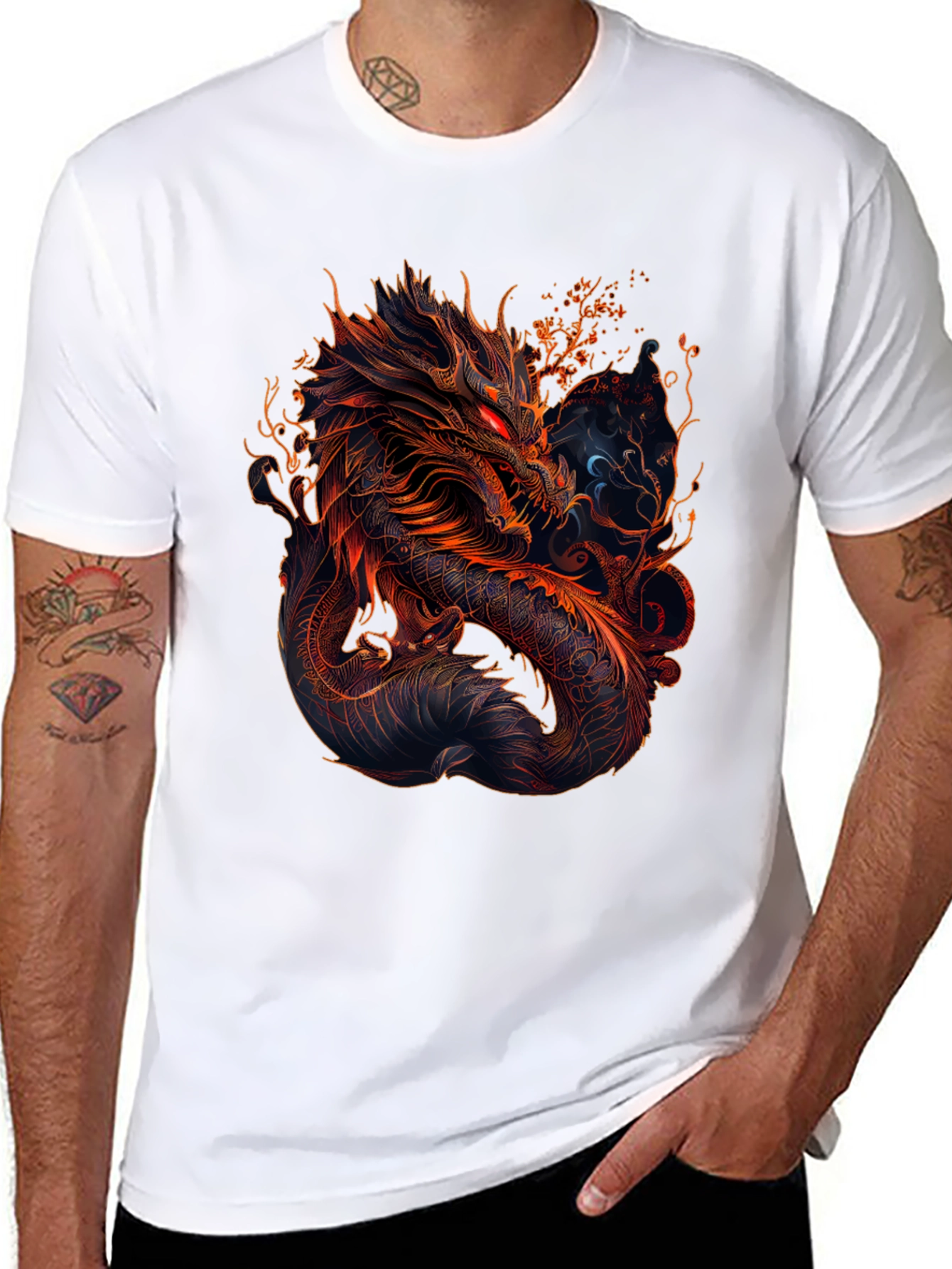 Black Dragon Graphic Tee - Black view 8