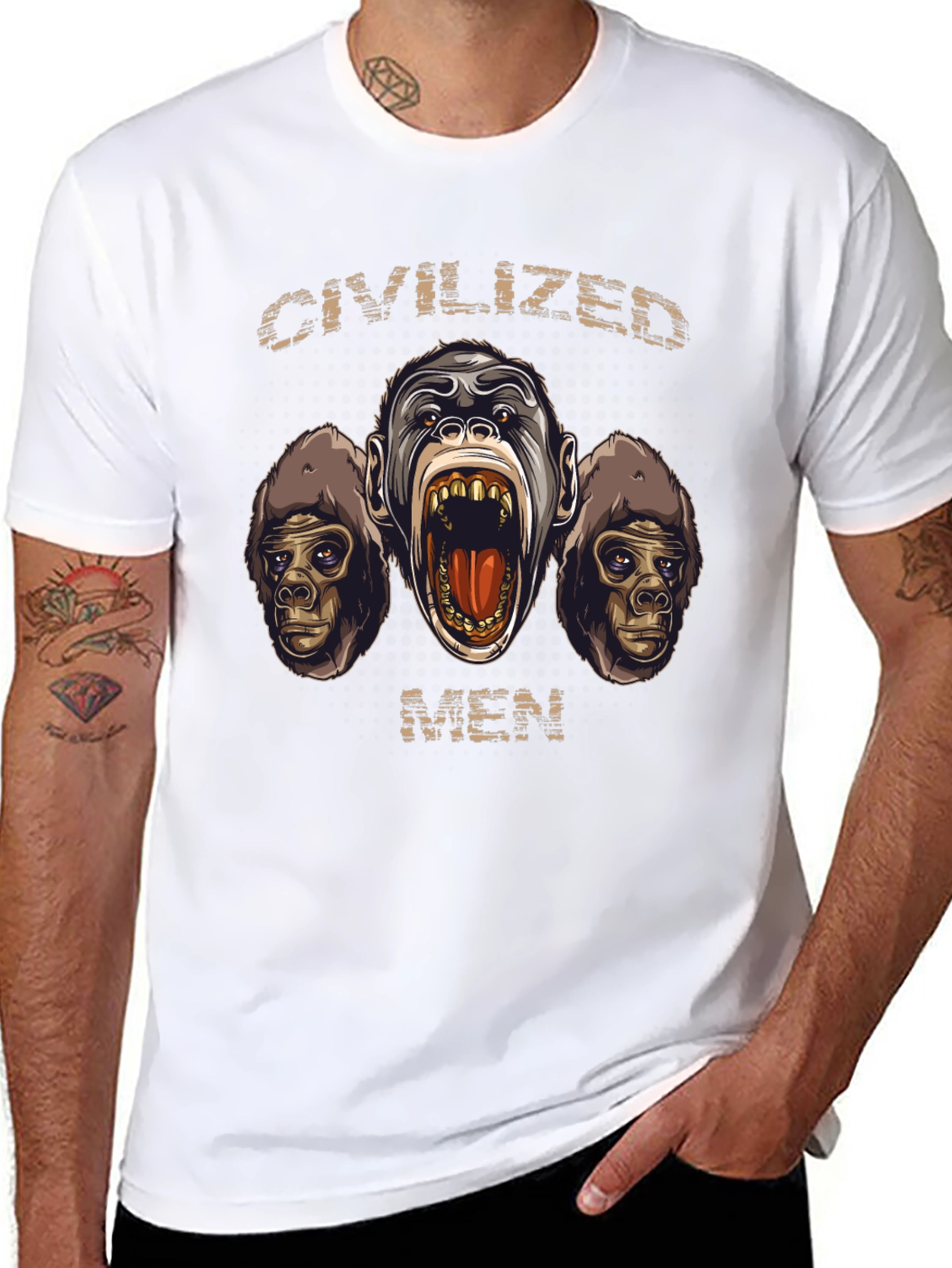 Black Civilized Men Graphic T-Shirt view 8