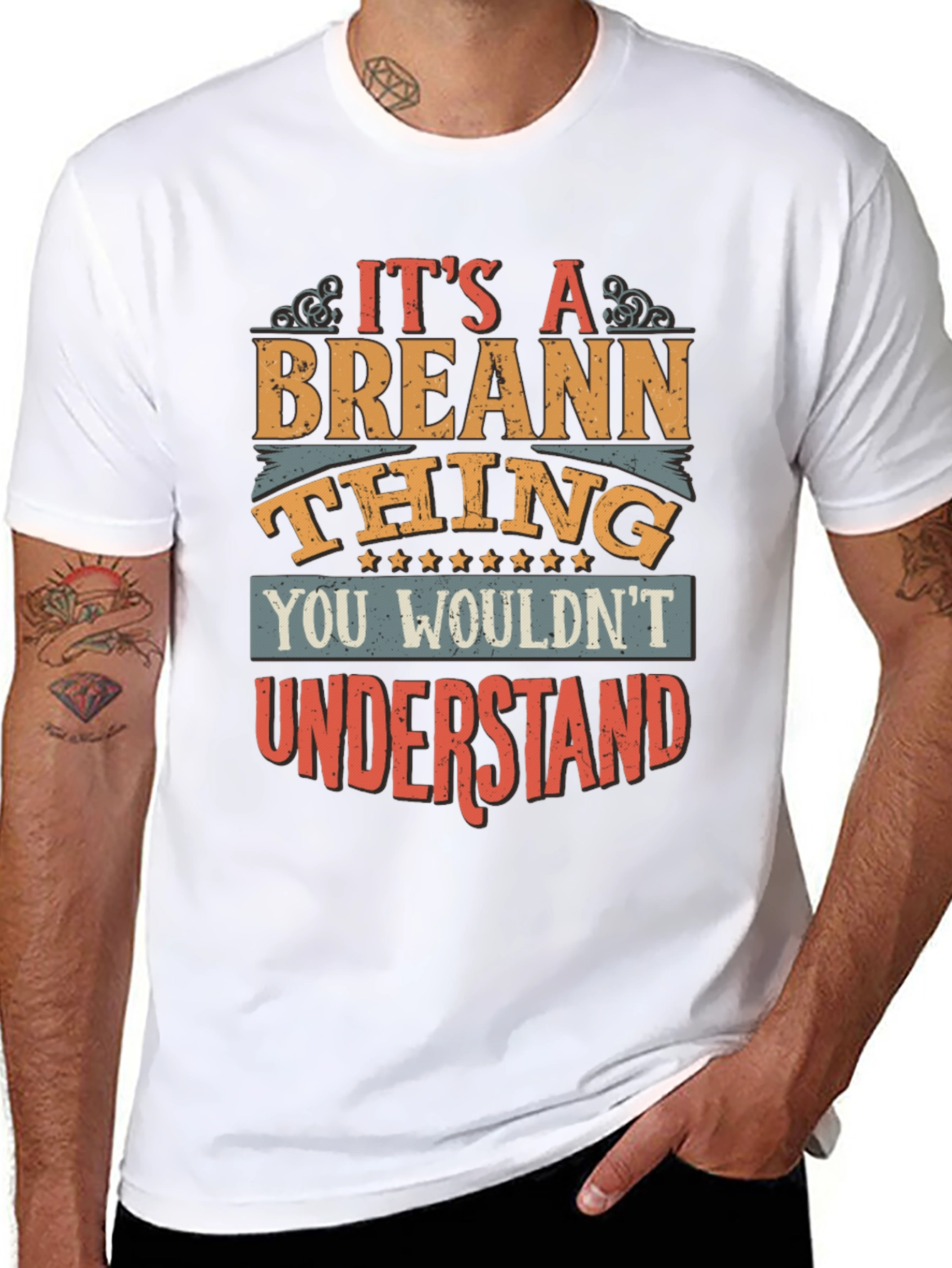 Black Breann Thing T-Shirt - Funny Personalized Name Tee view 8