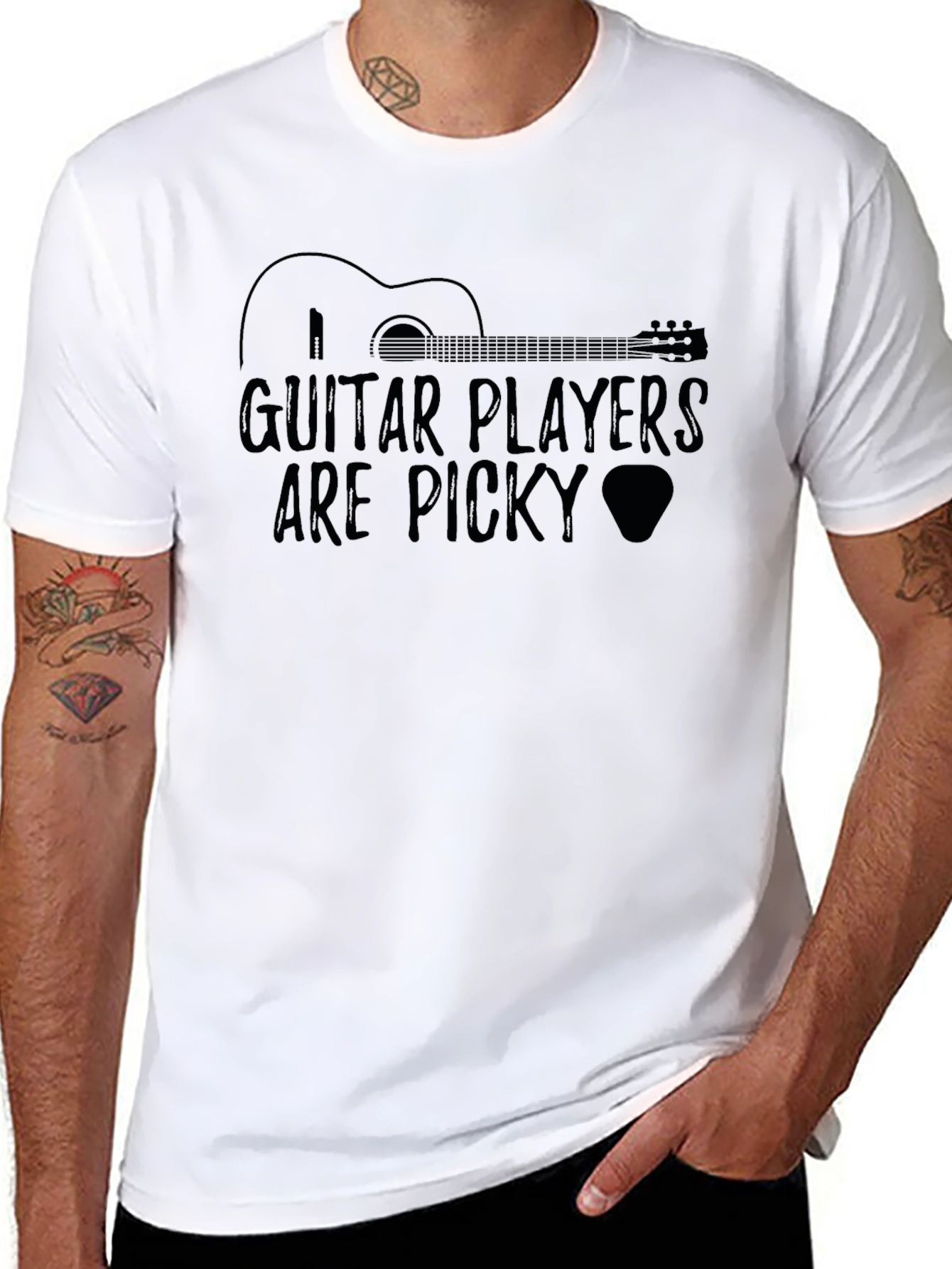 Black Guitar Players Are Picky - Funny Musician T-Shirt view 8