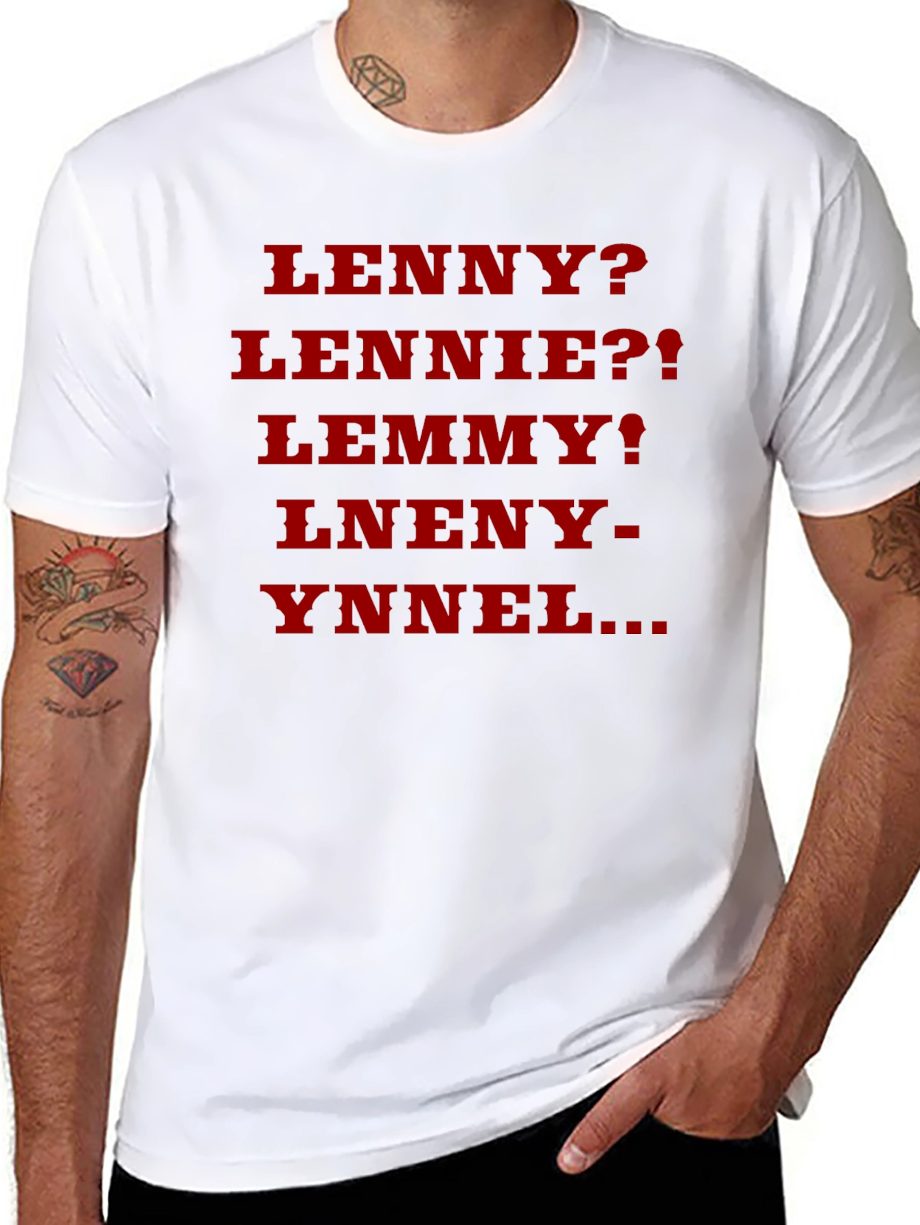 Black Lenny? Parody T-Shirt - Black Cotton Blend view 8