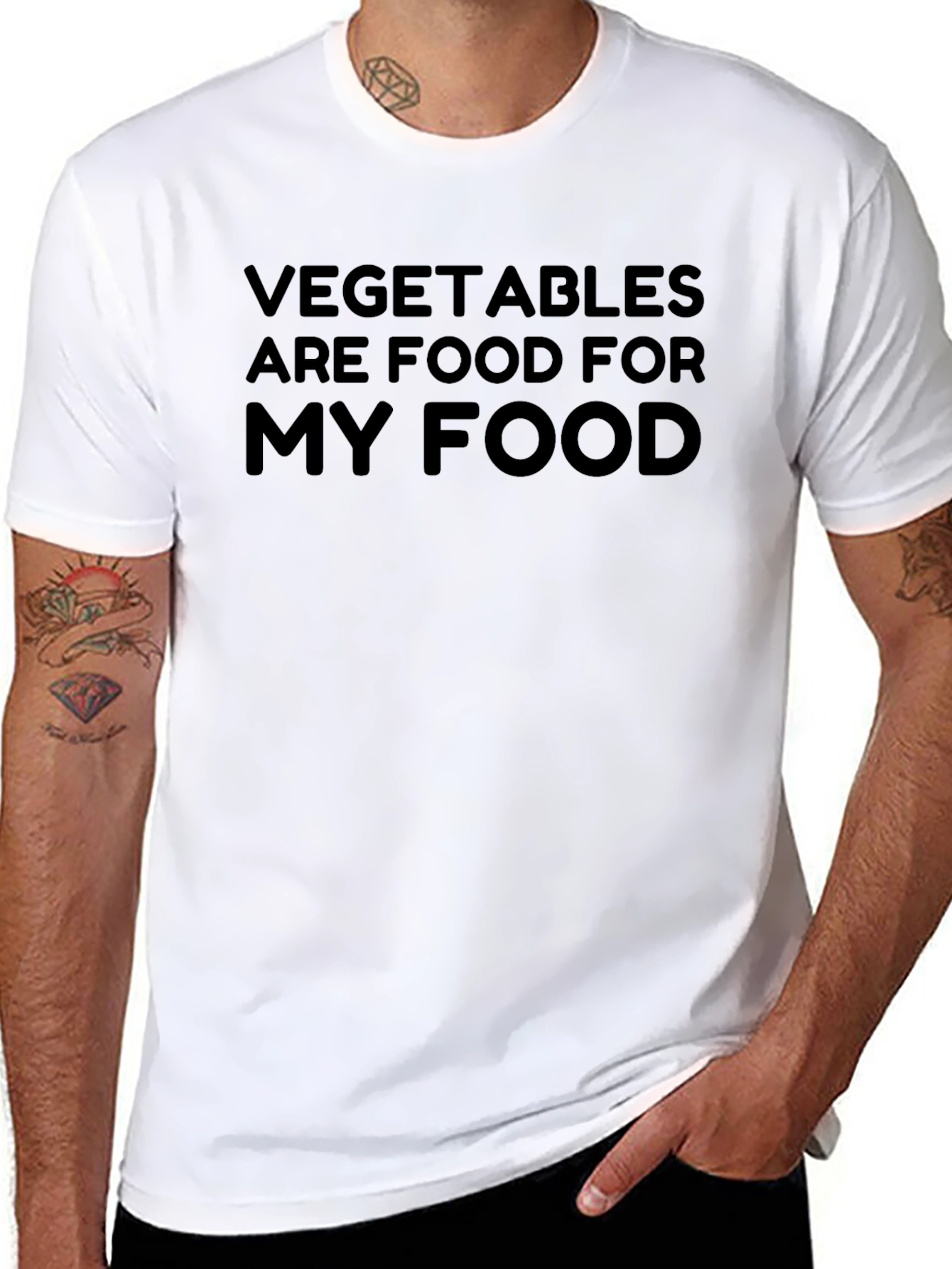 Black Vegetables Are Food For My Food Funny T-Shirt view 8