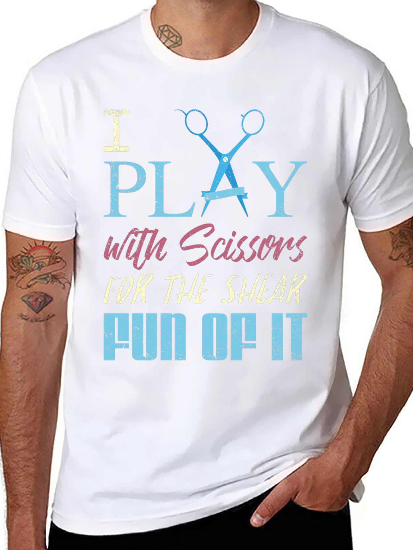 Black I Play With Scissors T-Shirt view 8