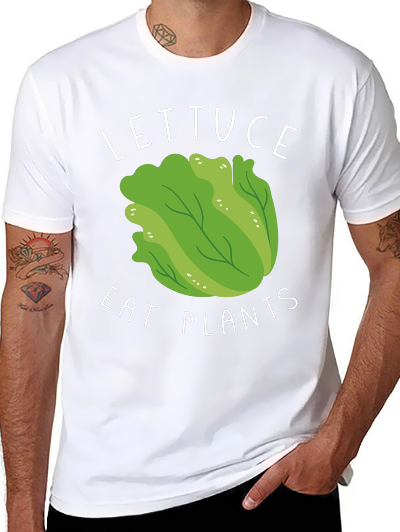 Black Lettuce Eat Plants Graphic Tee view 8