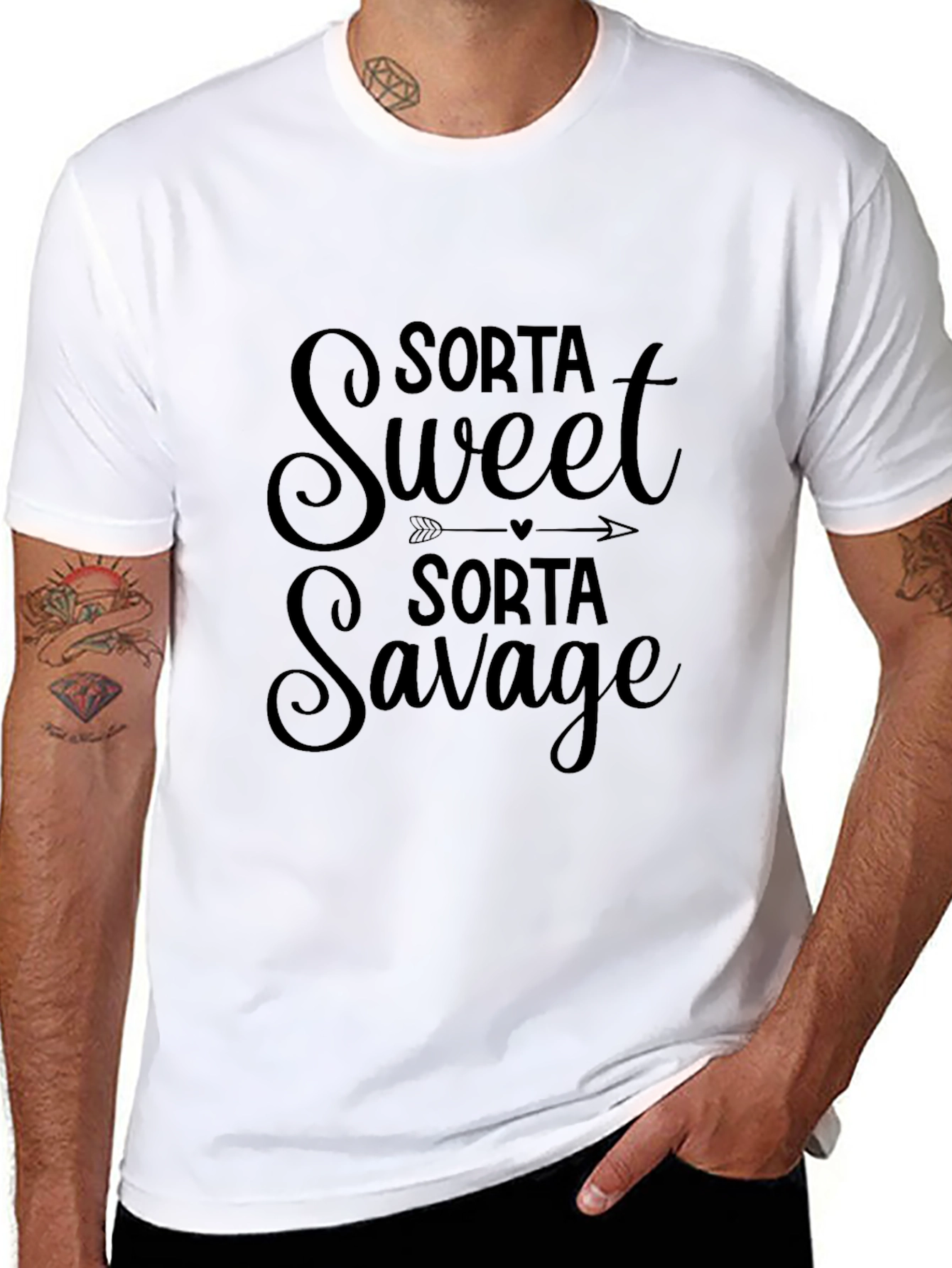 Black Sorta Sweet Sorta Savage Black Graphic Tee view 8