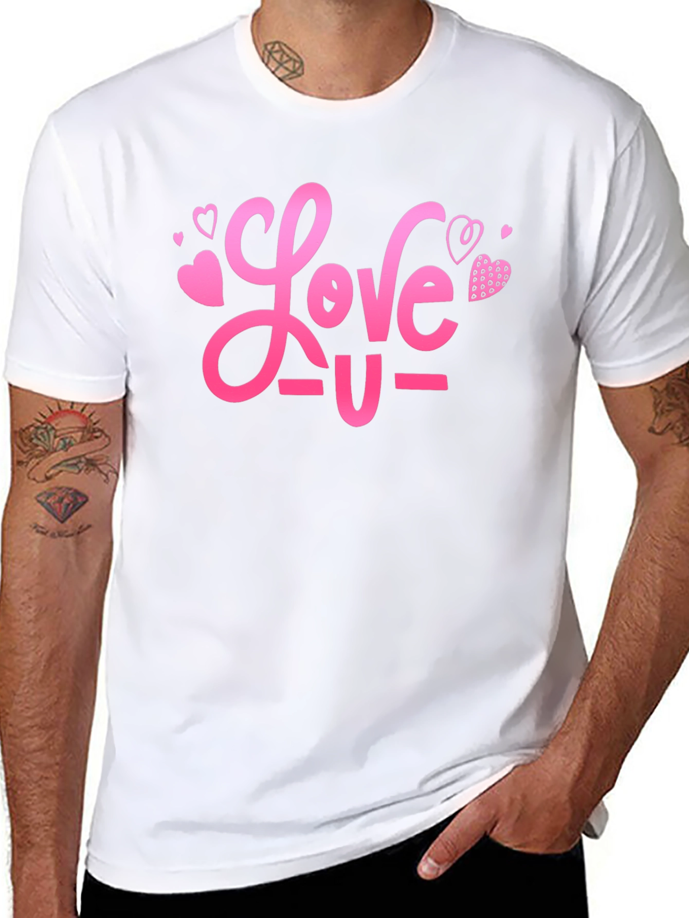 Black Love U Graphic Tee - Valentine's Day Gift view 8