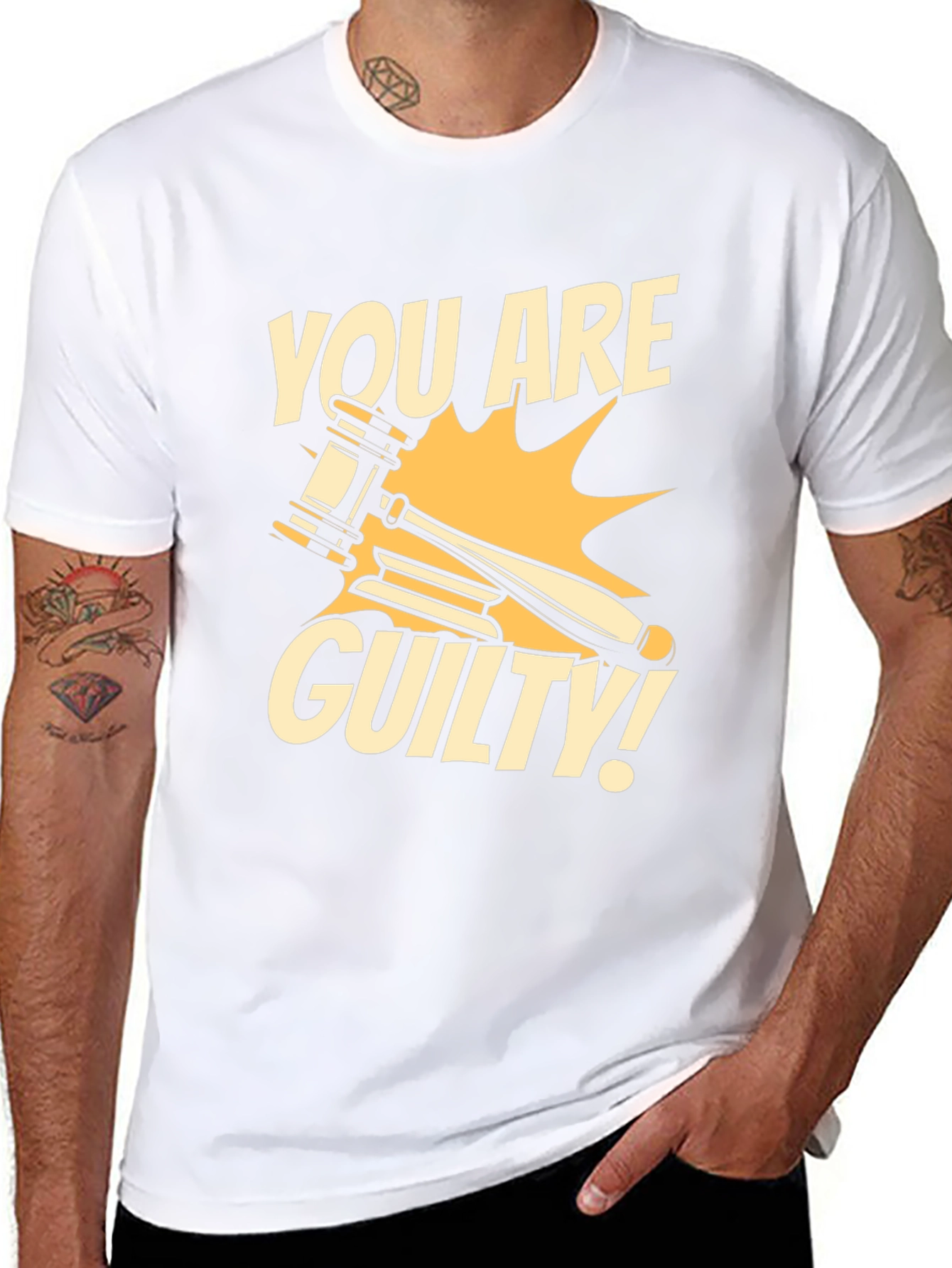 You Are Guilty T-Shirt - Novelty Courtroom Gavel Design - 8