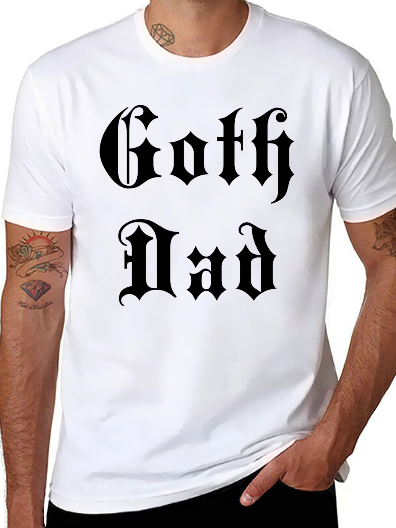 Black Goth Dad Graphic Tee - Black Gothic Style view 8
