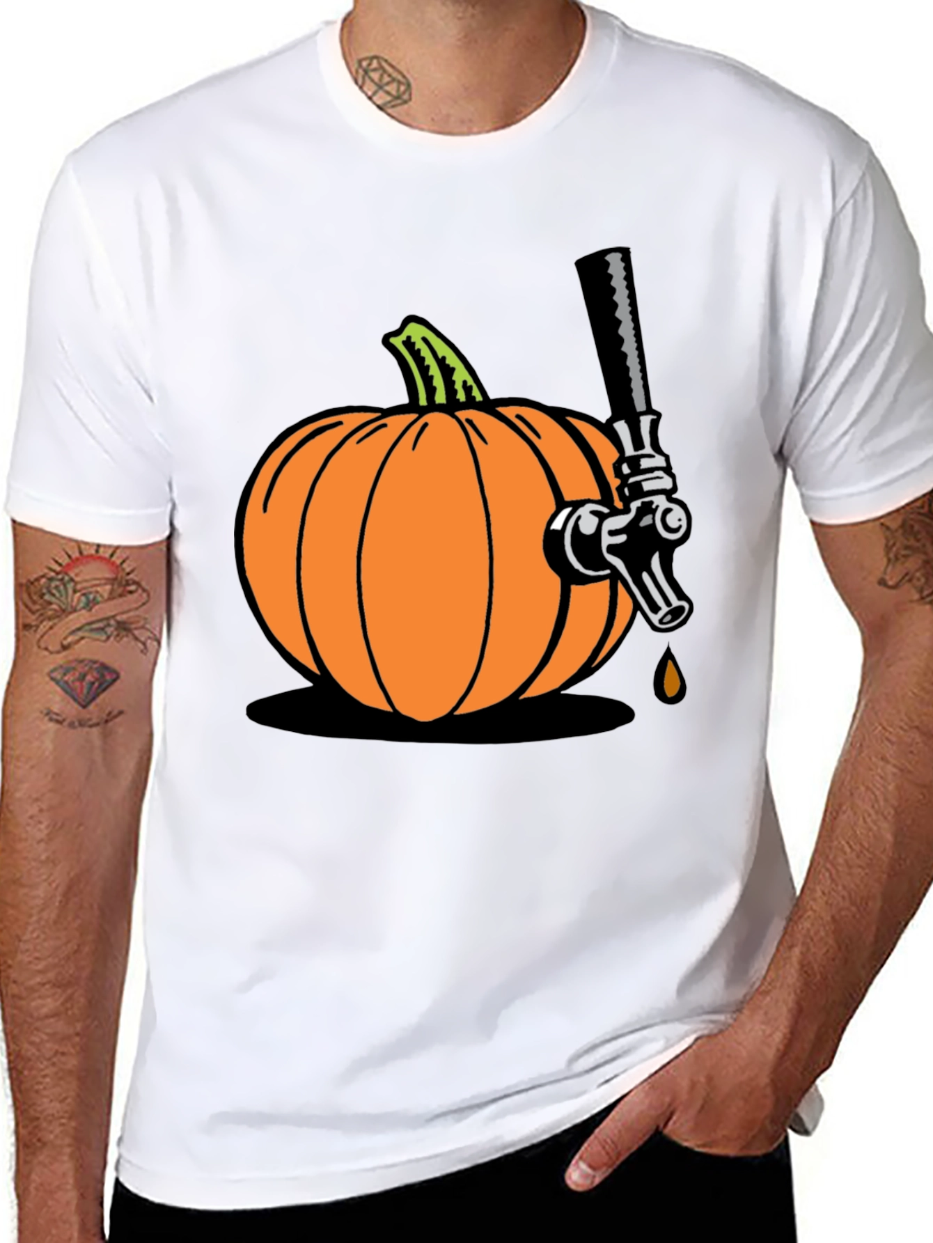Black Pumpkin Beer Tap Graphic Tee view 8