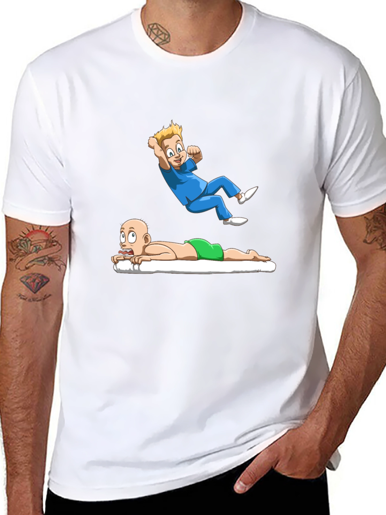 Black Cartoon Graphic Tee - Massage Therapy Humor view 8