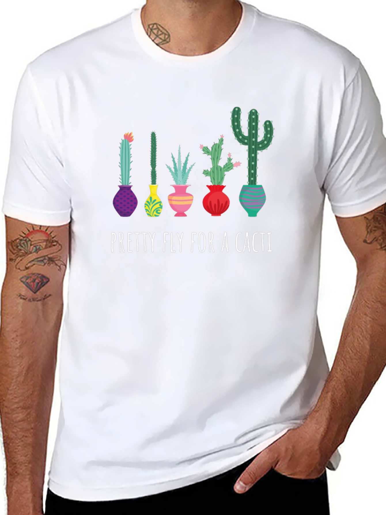 Black Pretty Fly for a Cacti Graphic Tee view 8