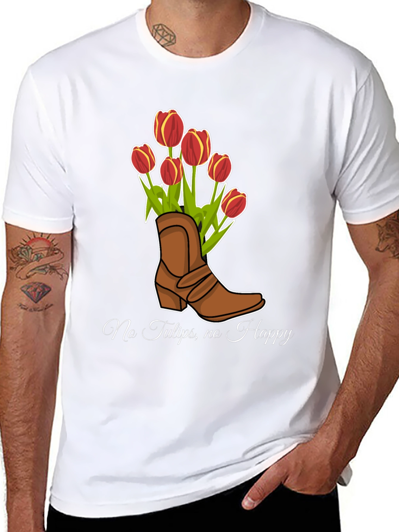 Black No Tulips, No Happy Graphic Tee view 8