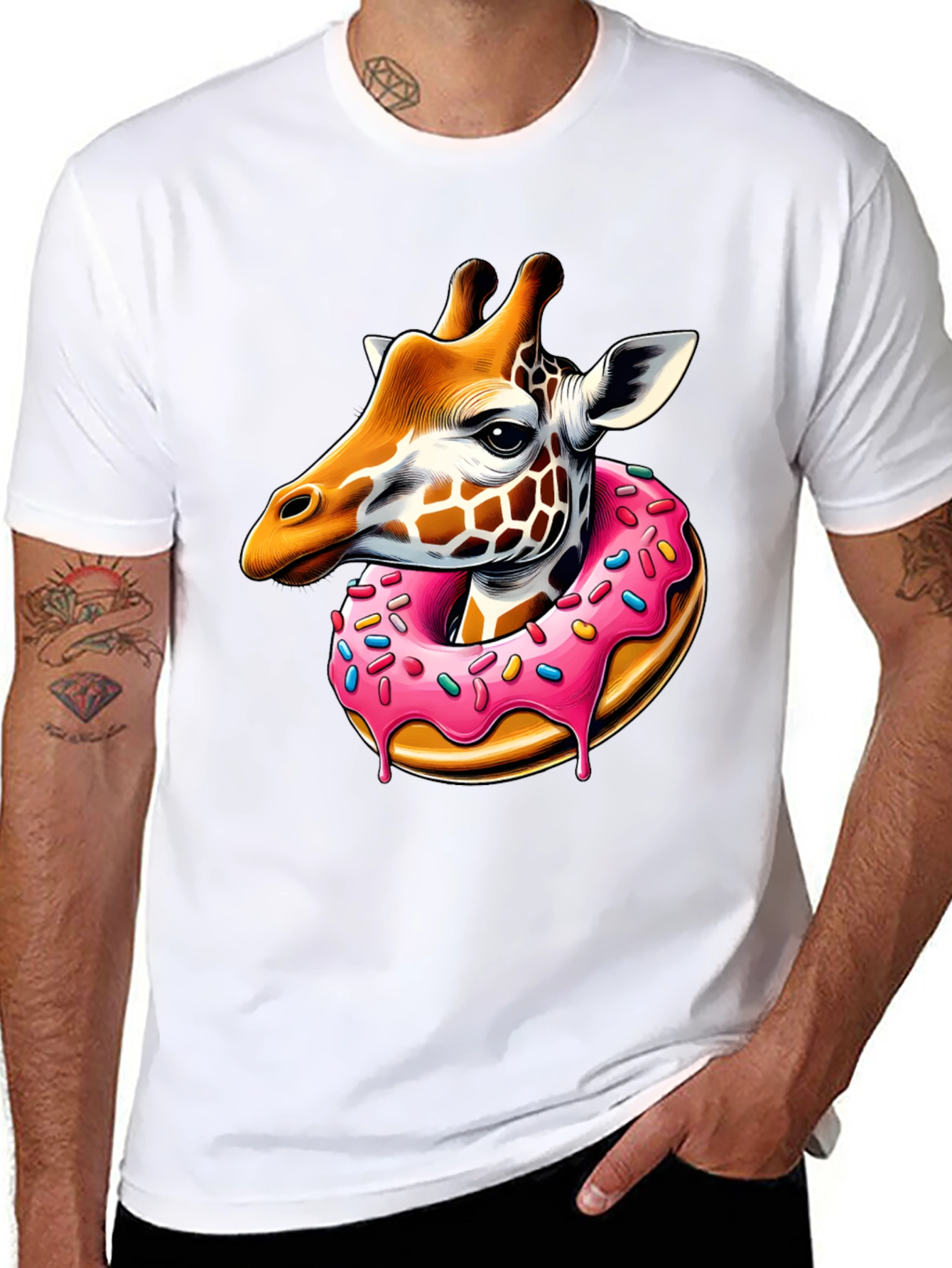 Black Giraffe Donut T-Shirt: Sweet Style! view 8