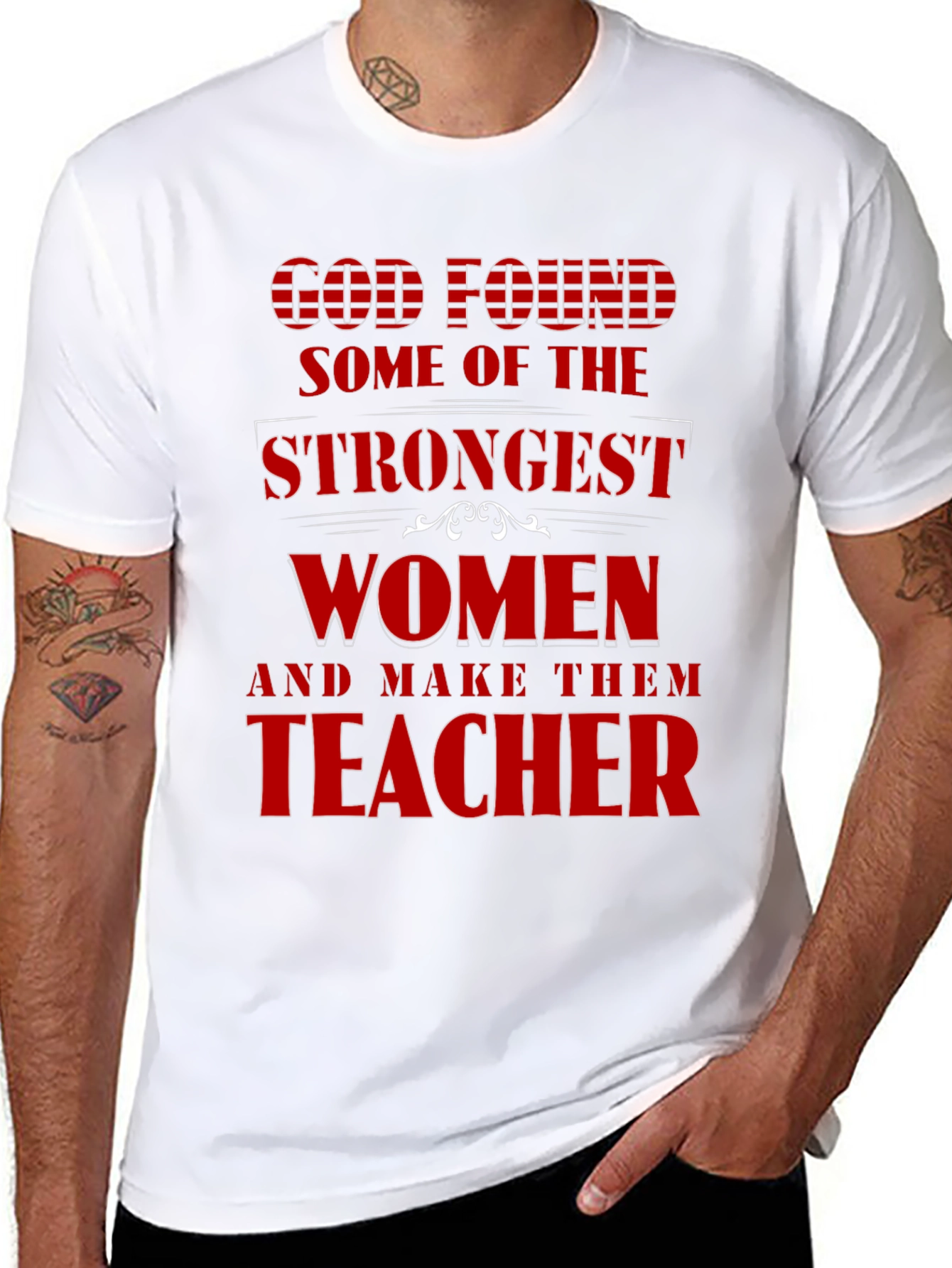 Black Strong Women Teacher T-Shirt, God Found view 8