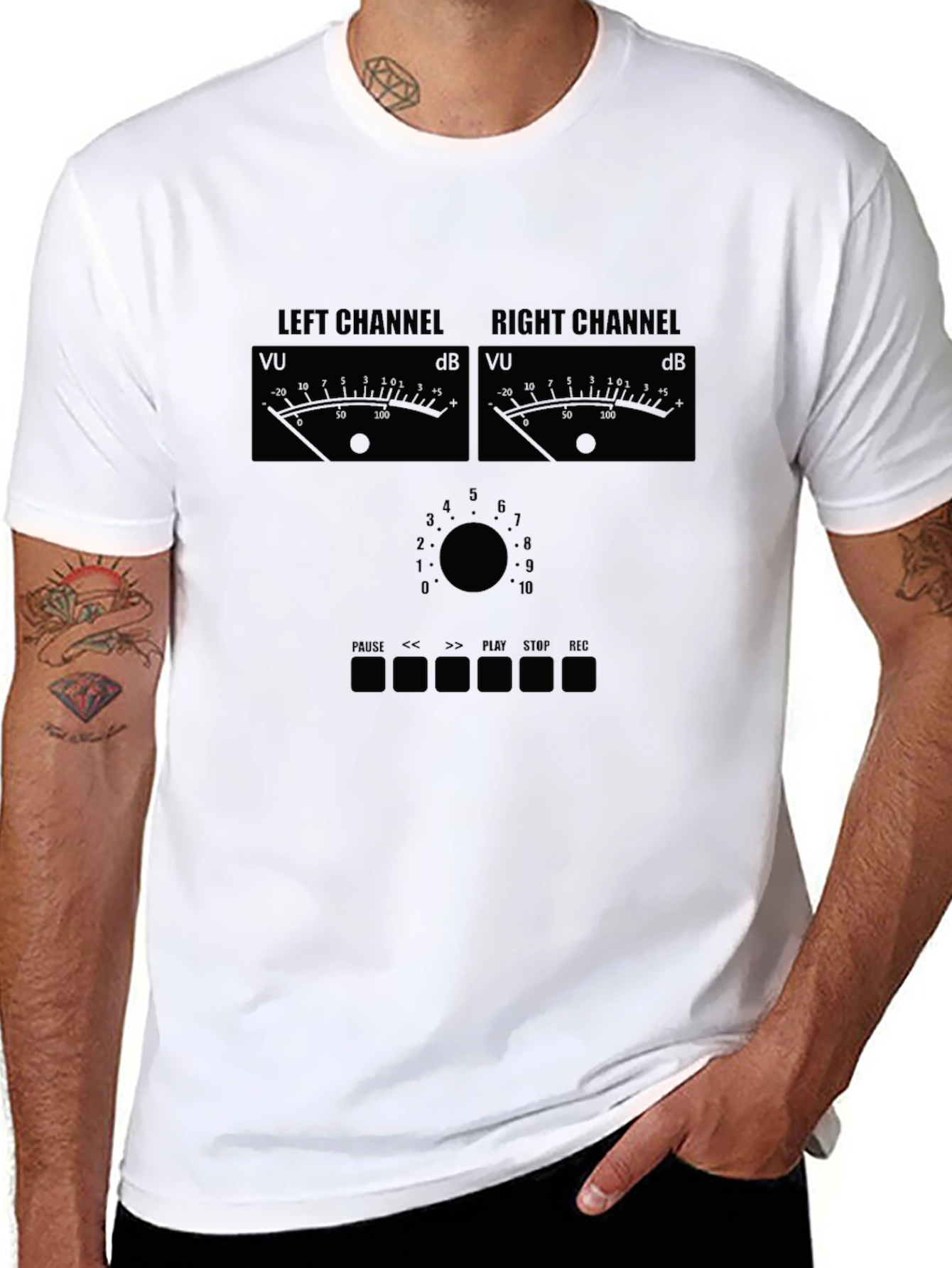 Black Analog Audio Mixer Graphic Tee - Black view 8